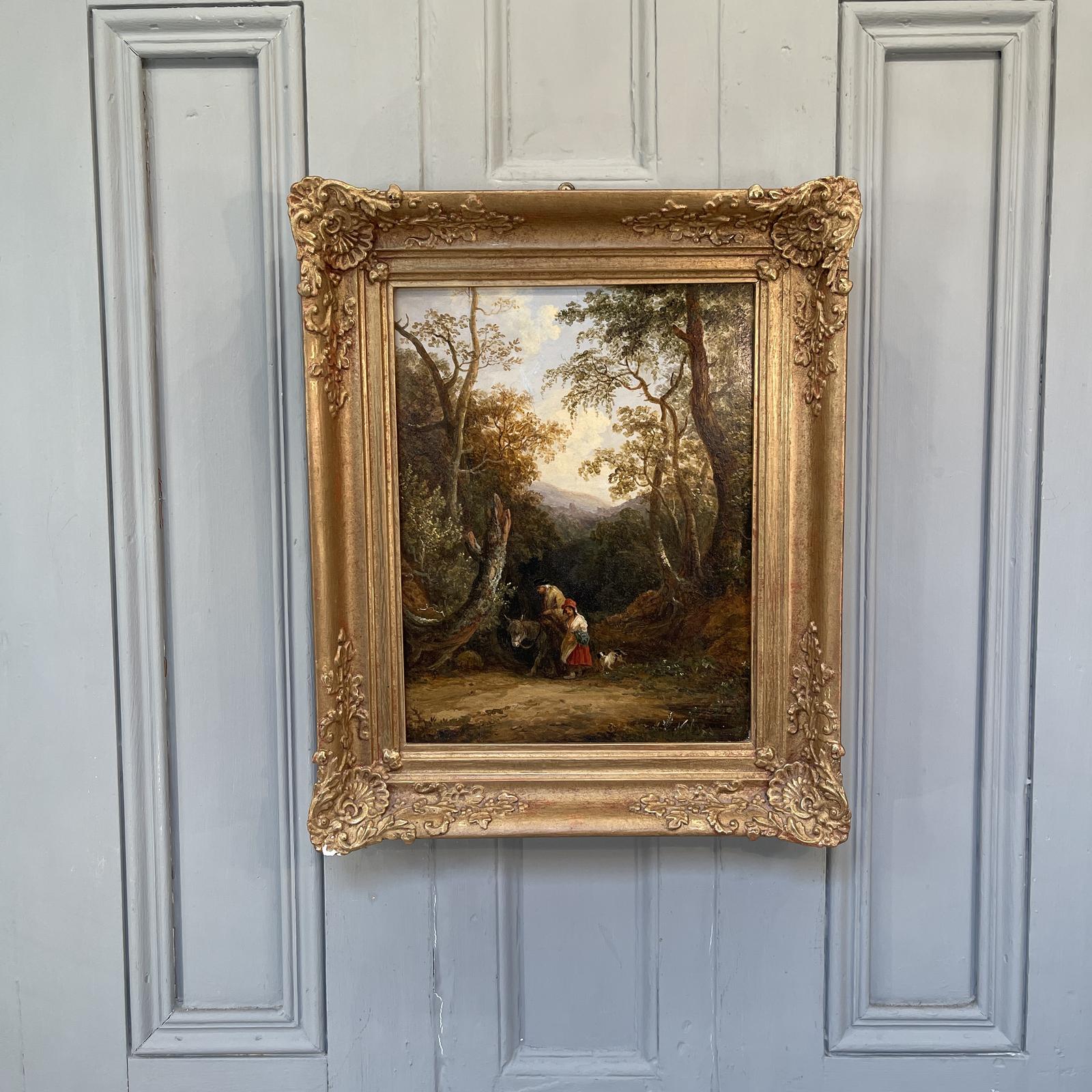 Antique Victorian Oil Painting Study of Travellers with Donkey & Dog by William Wate 1831 (1 of 10) Antique Victorian Oil Painting Study of Travellers with Donkey & Dog by William Wate 1831 (1 of 10)