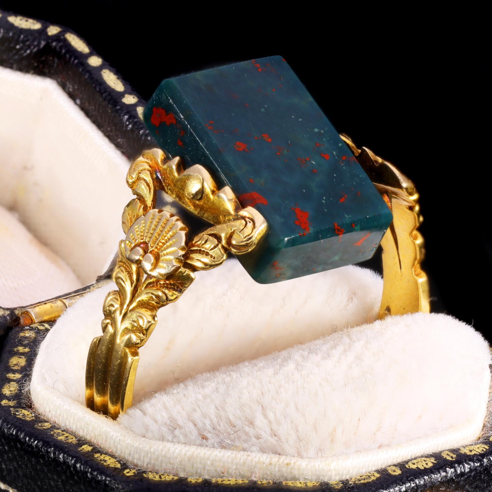 The Antique 1827 Georgian Bloodstone Swivel Ring (1 of 8)