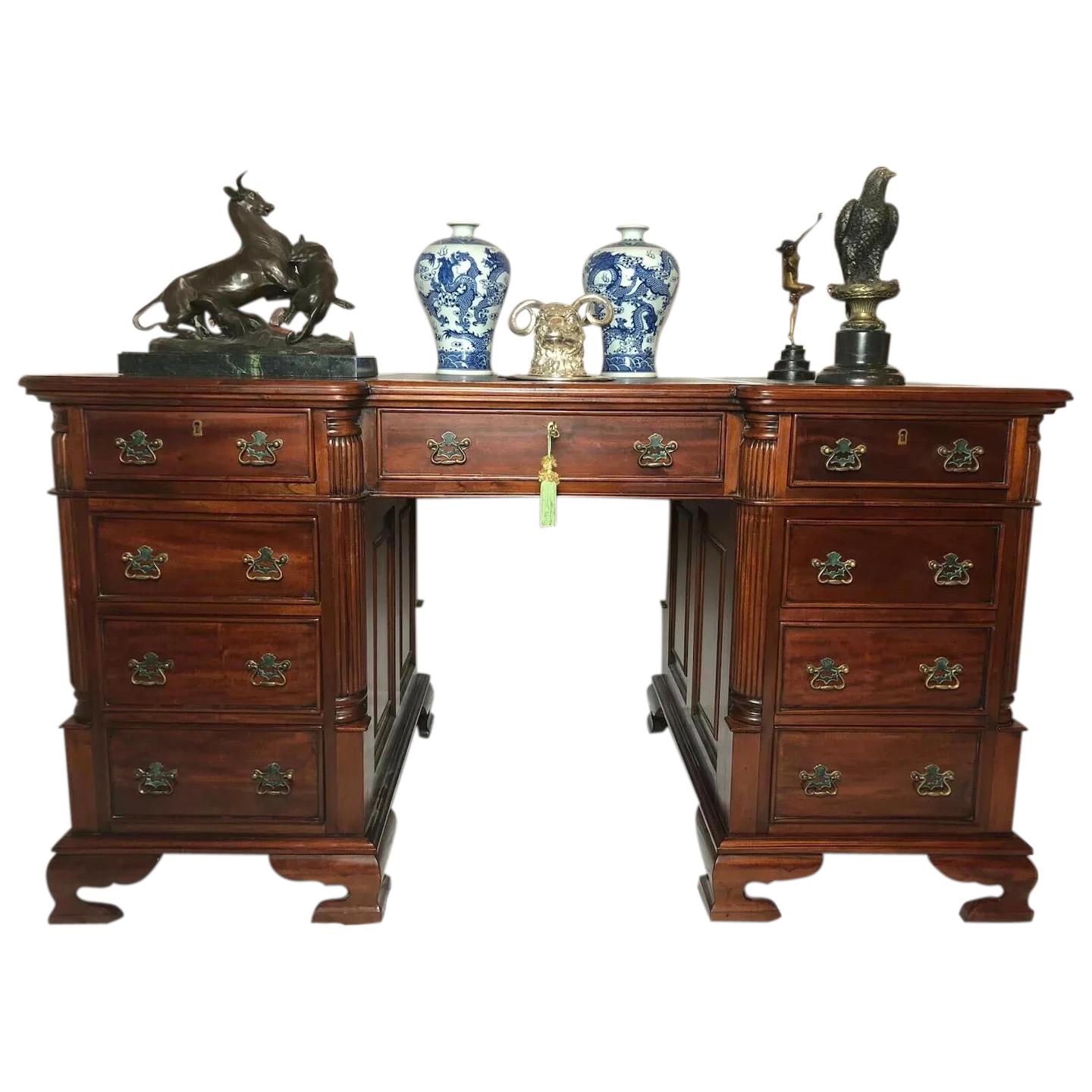 Fine Italian Camerin Mahogany Partners Home Office Desk Double Sided (1 of 10) Fine Italian Camerin Mahogany Partners Home Office Desk Double Sided (1 of 10)