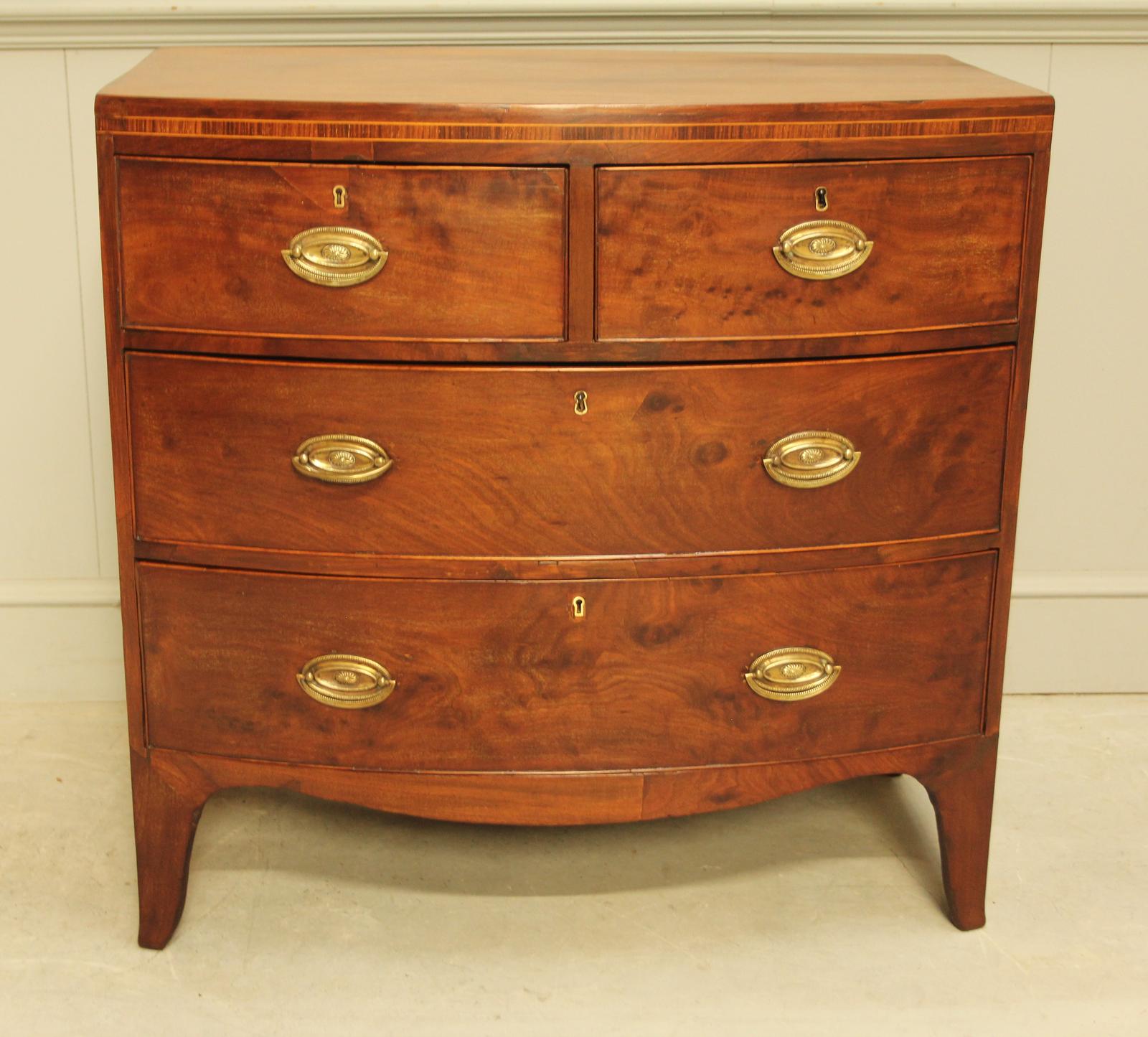 Regency Mahogany Bow-fronted Chest – 4 Drawers (1 of 12)