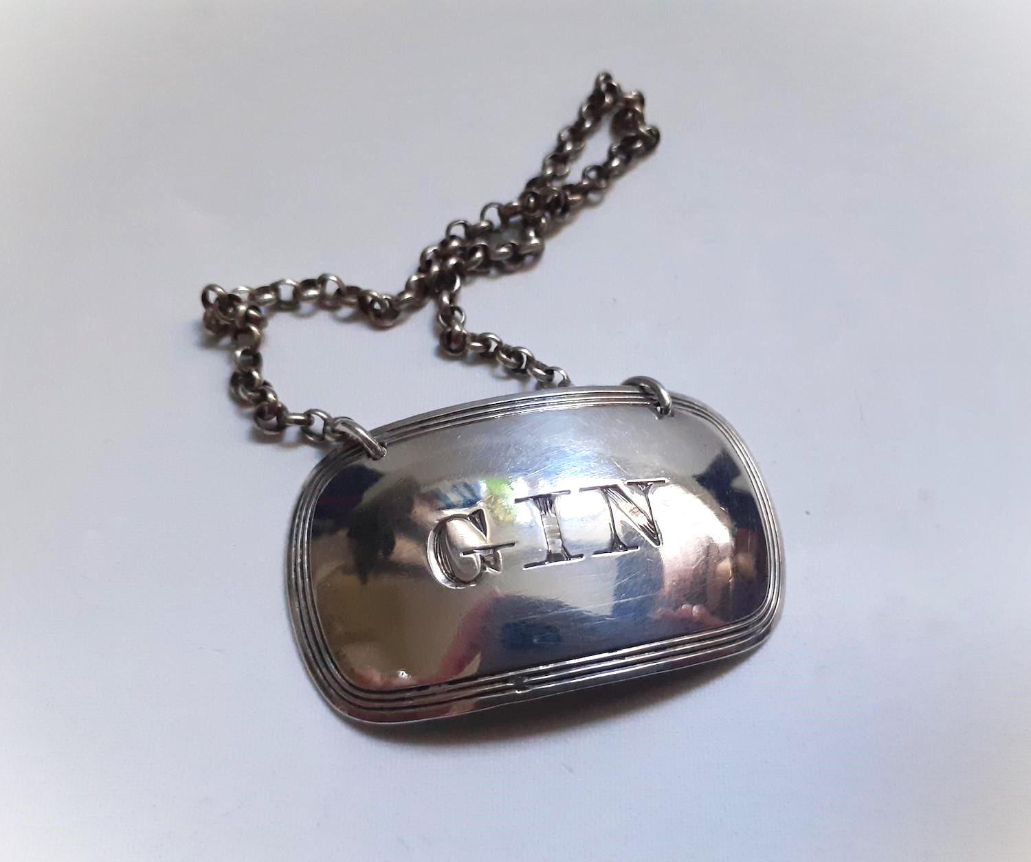 Fine Victorian Silver Gin Label (1 of 3)