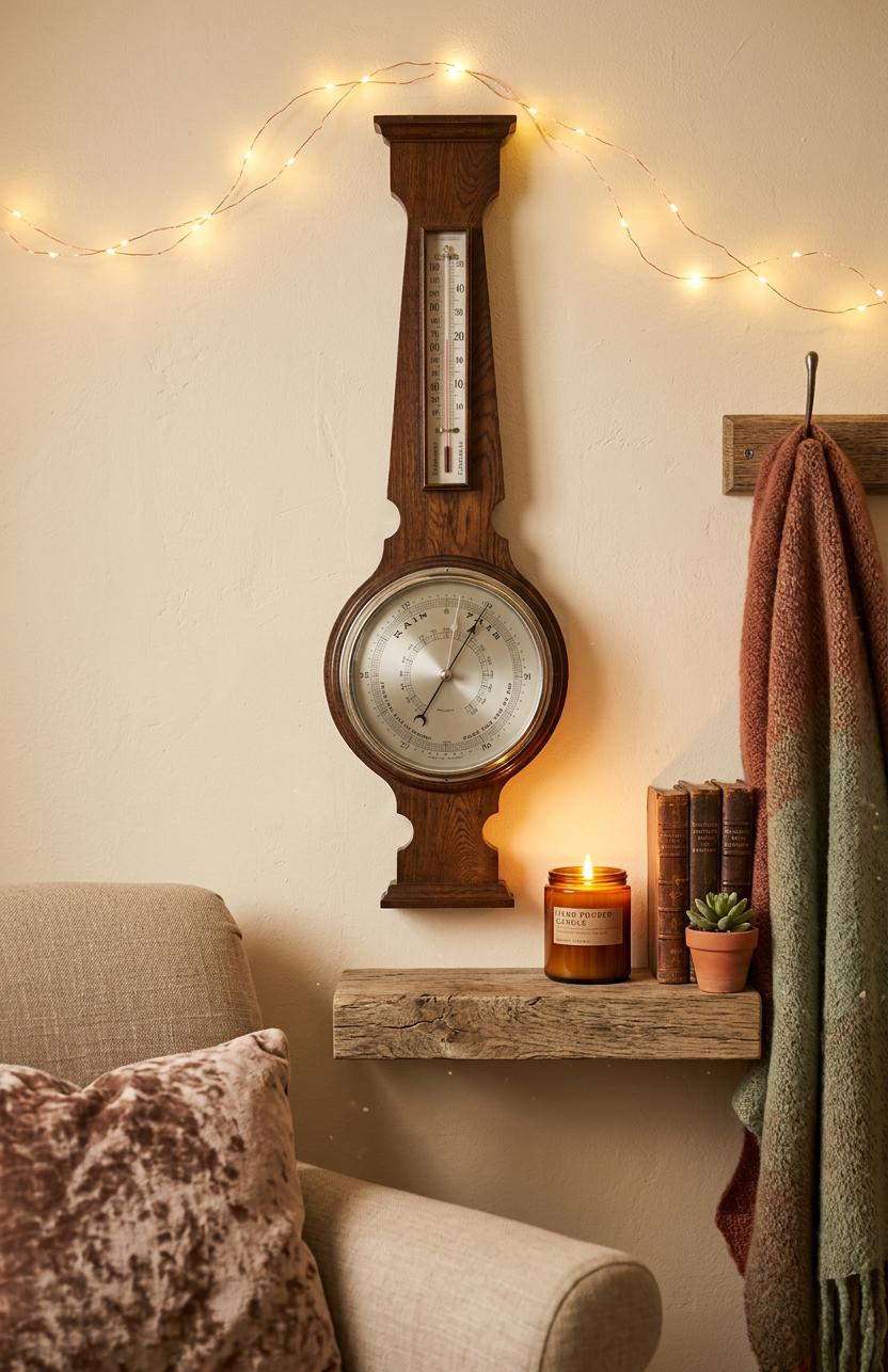 Antique Oak Aneroid Barometer with Alcohol Thermometer & Silvered Dial (1 of 4) Antique Oak Aneroid Barometer with Alcohol Thermometer & Silvered Dial (1 of 4)