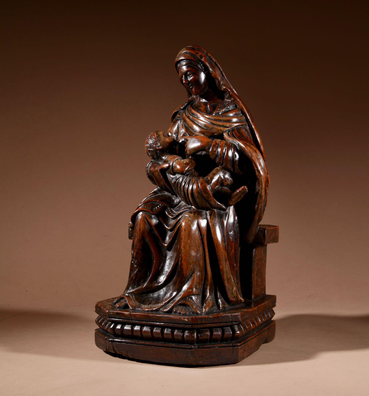 Charming Maria Lactans Sculpture Continental Early 18th Century (1 of 14)