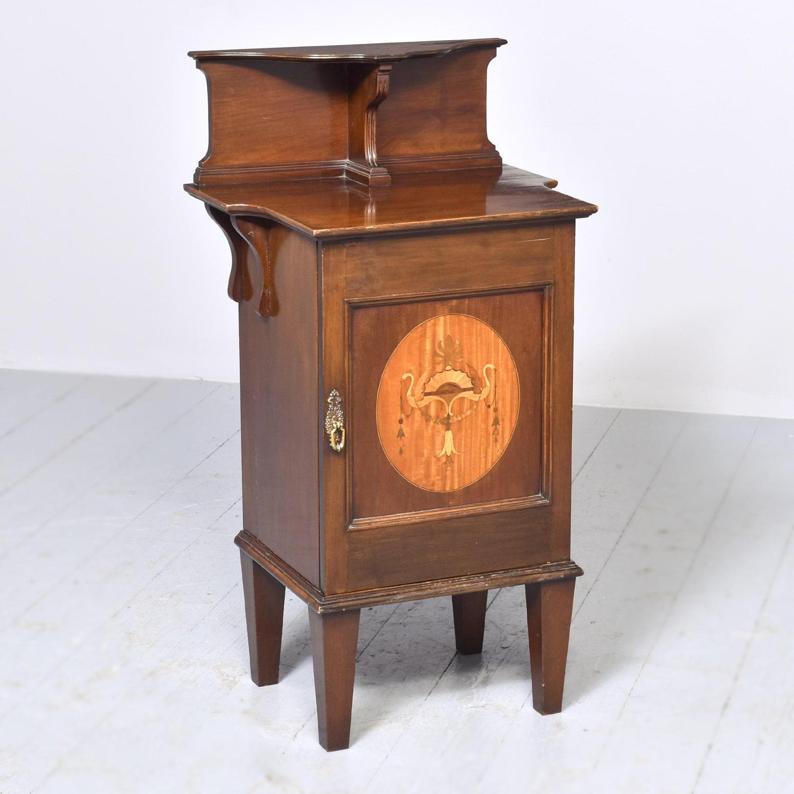 Inlaid Art Nouveau Bedside Cabinet (1 of 9)