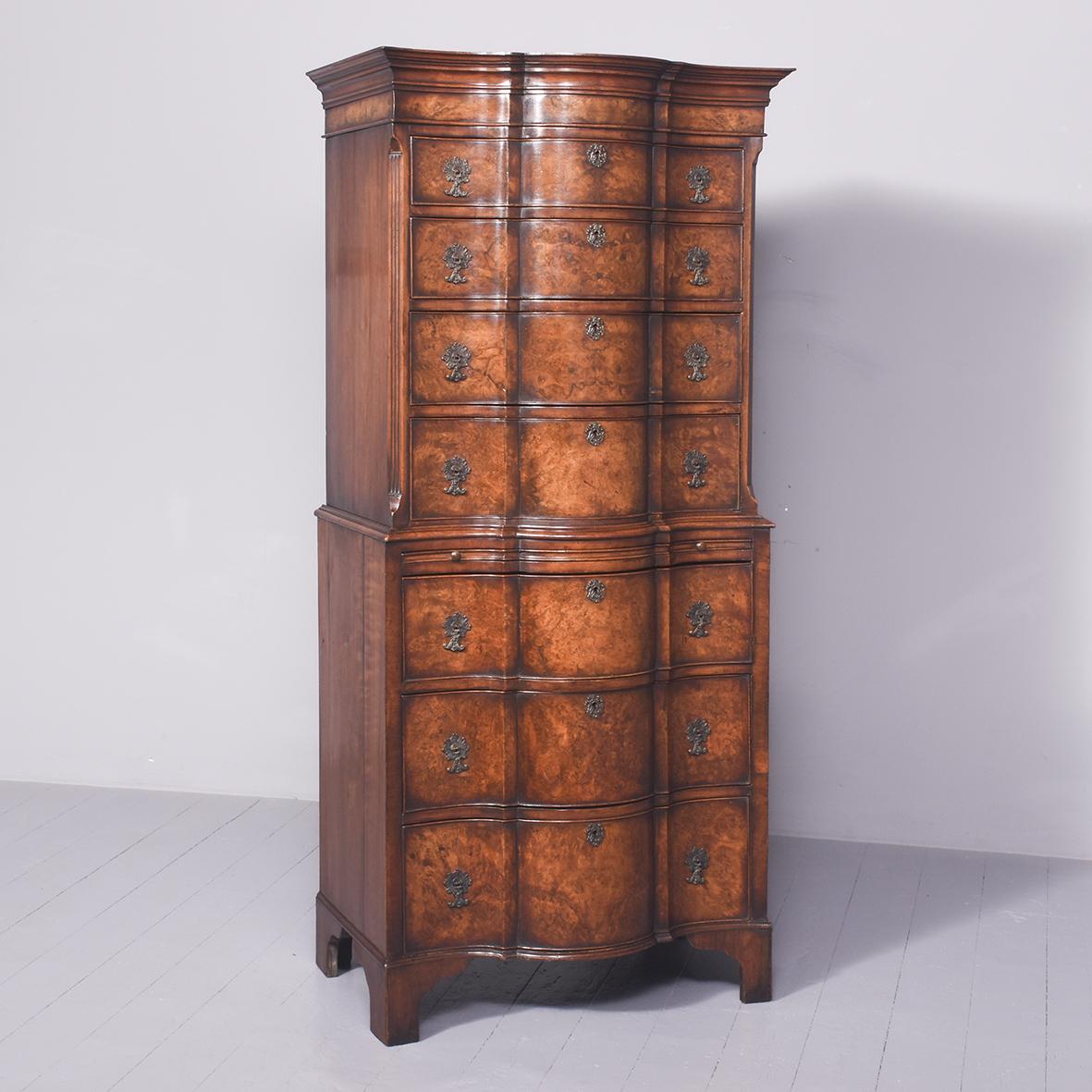 George II Style Burr Walnut Chest on Chest (1 of 8) George II Style Burr Walnut Chest on Chest (1 of 8)