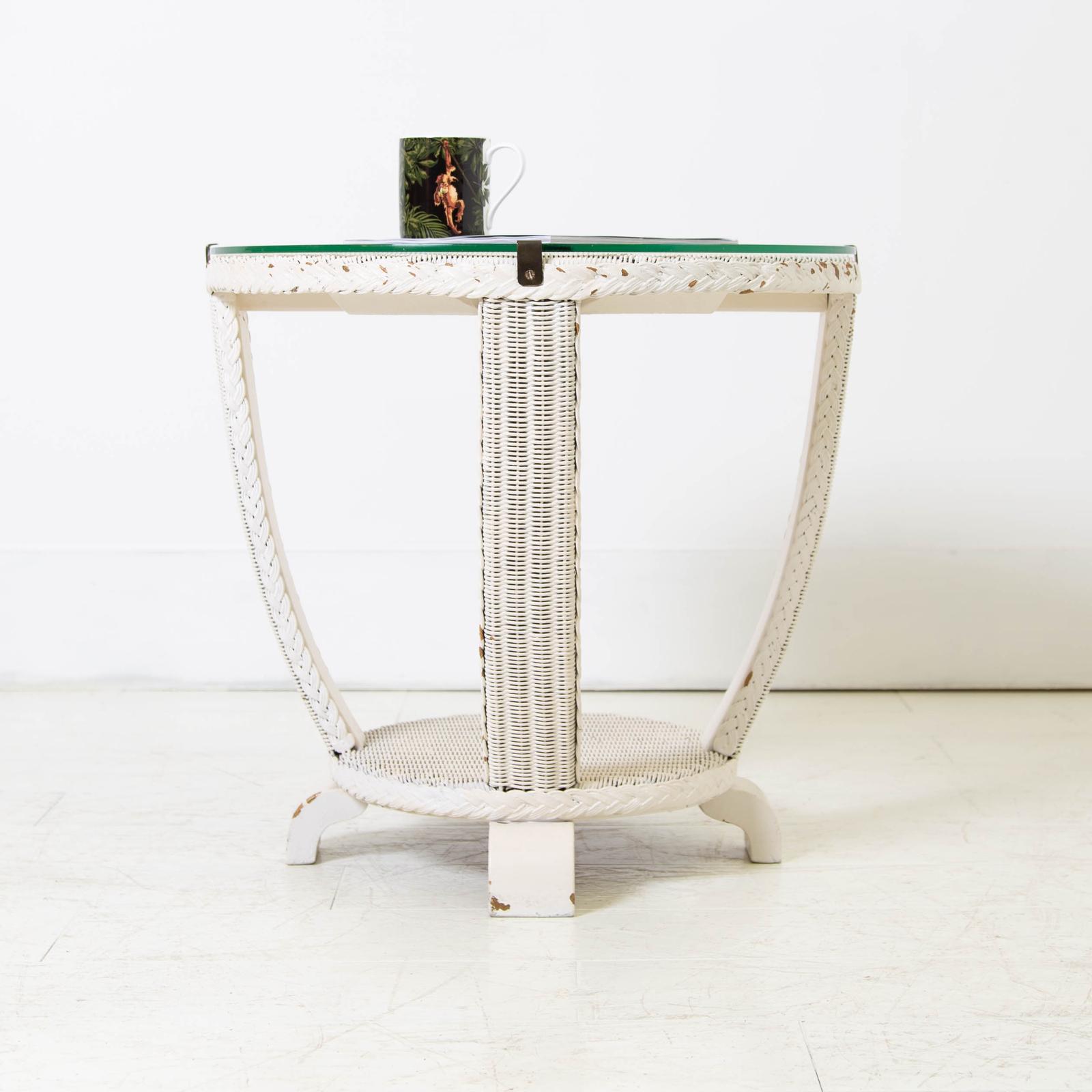Attractive Rare 1930s Deco Lloyd Loom Side Table (1 of 7)