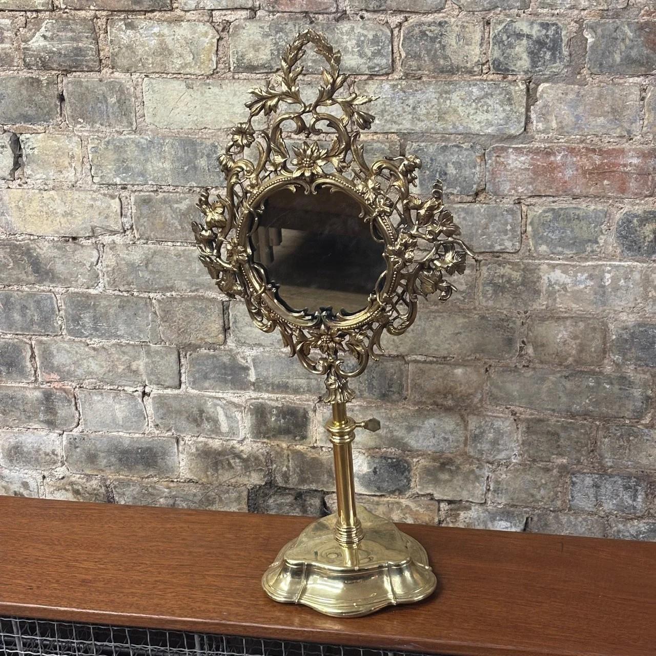 Solid Brass Louis XV Revival Table Mirror (1 of 6) Solid Brass Louis XV Revival Table Mirror (1 of 6)