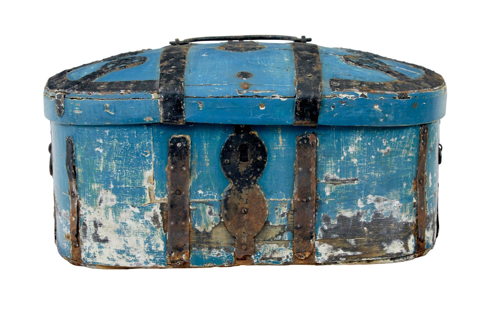 19th Century Hand Painted Scandinavian Oval Strong Box (1 of 7) 19th Century Hand Painted Scandinavian Oval Strong Box (1 of 7)