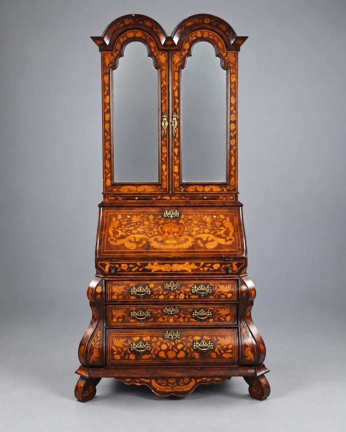 Antique Dutch Marquetry Bureau Bookcase (1 of 13) Antique Dutch Marquetry Bureau Bookcase (1 of 13)