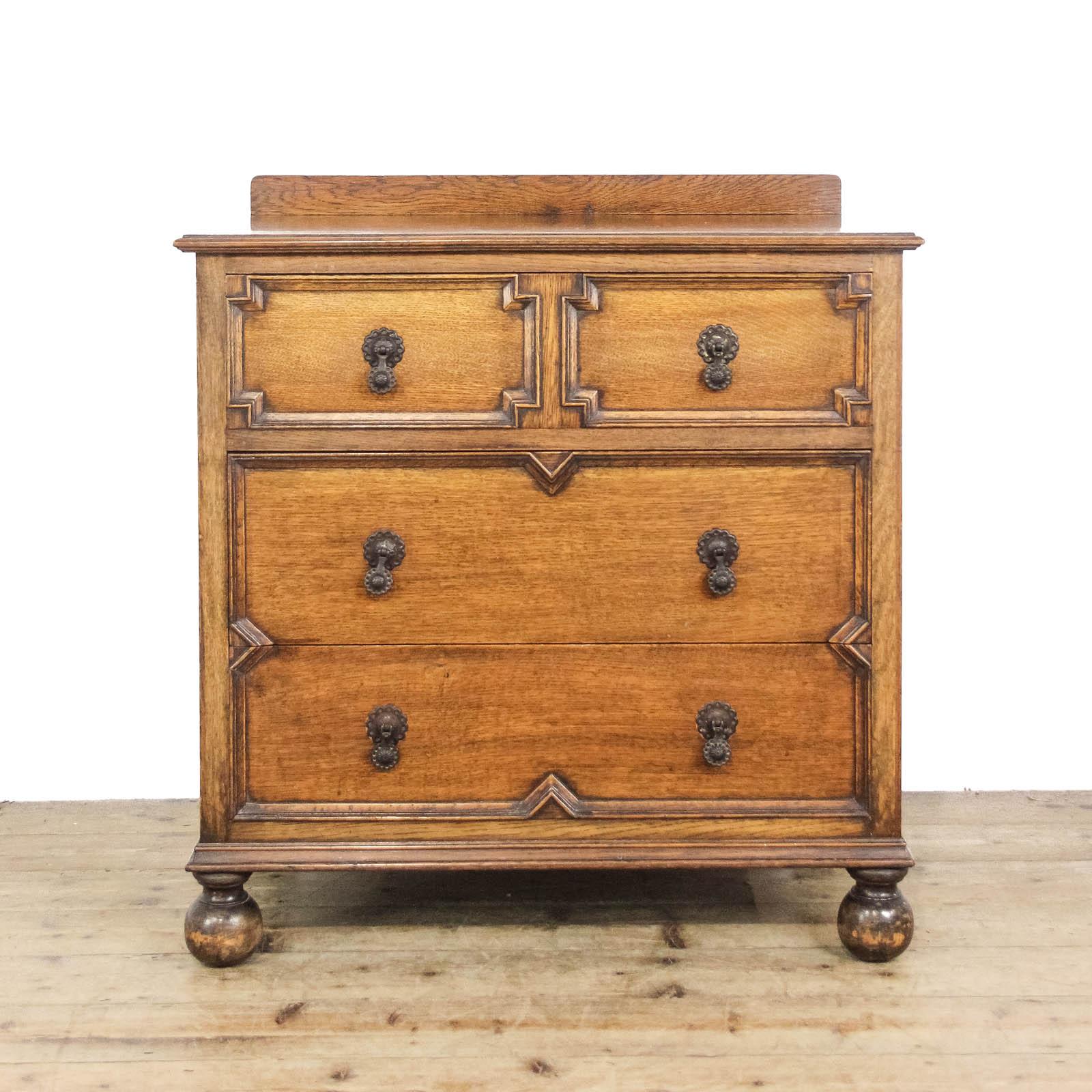 Vintage Jacobean Style Oak Chest of Drawers (1 of 8)