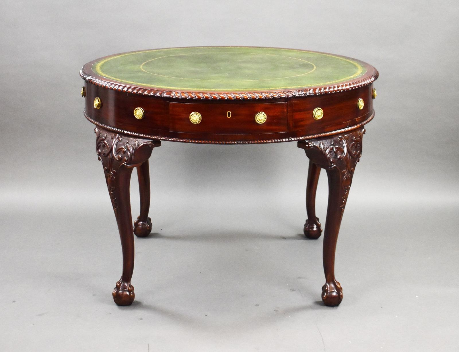 Antique Edwardian Mahogany Drum Table (1 of 12)