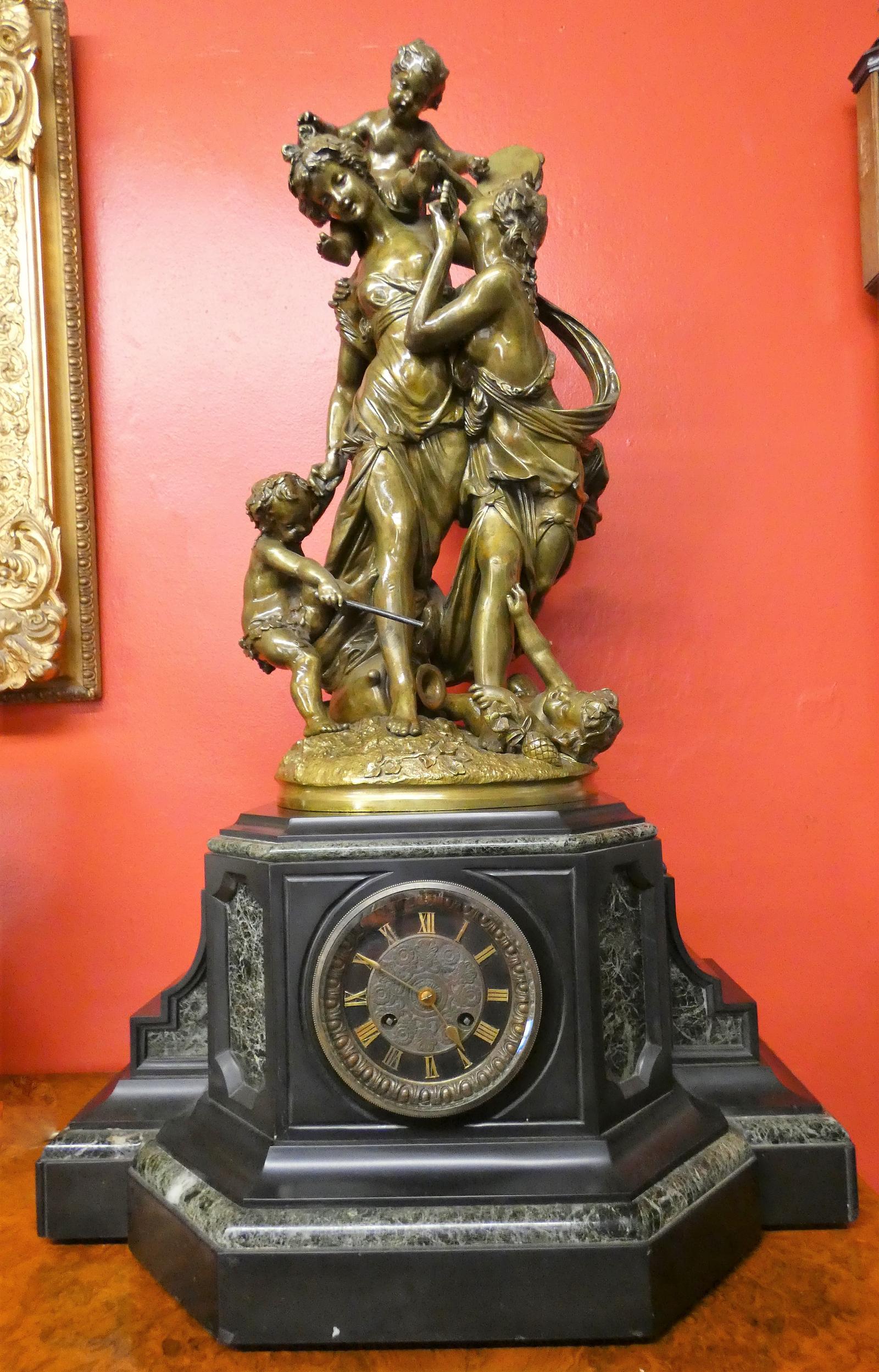 Large & Impressive French Marble & Bronze Clock (1 of 8) Large & Impressive French Marble & Bronze Clock (1 of 8)