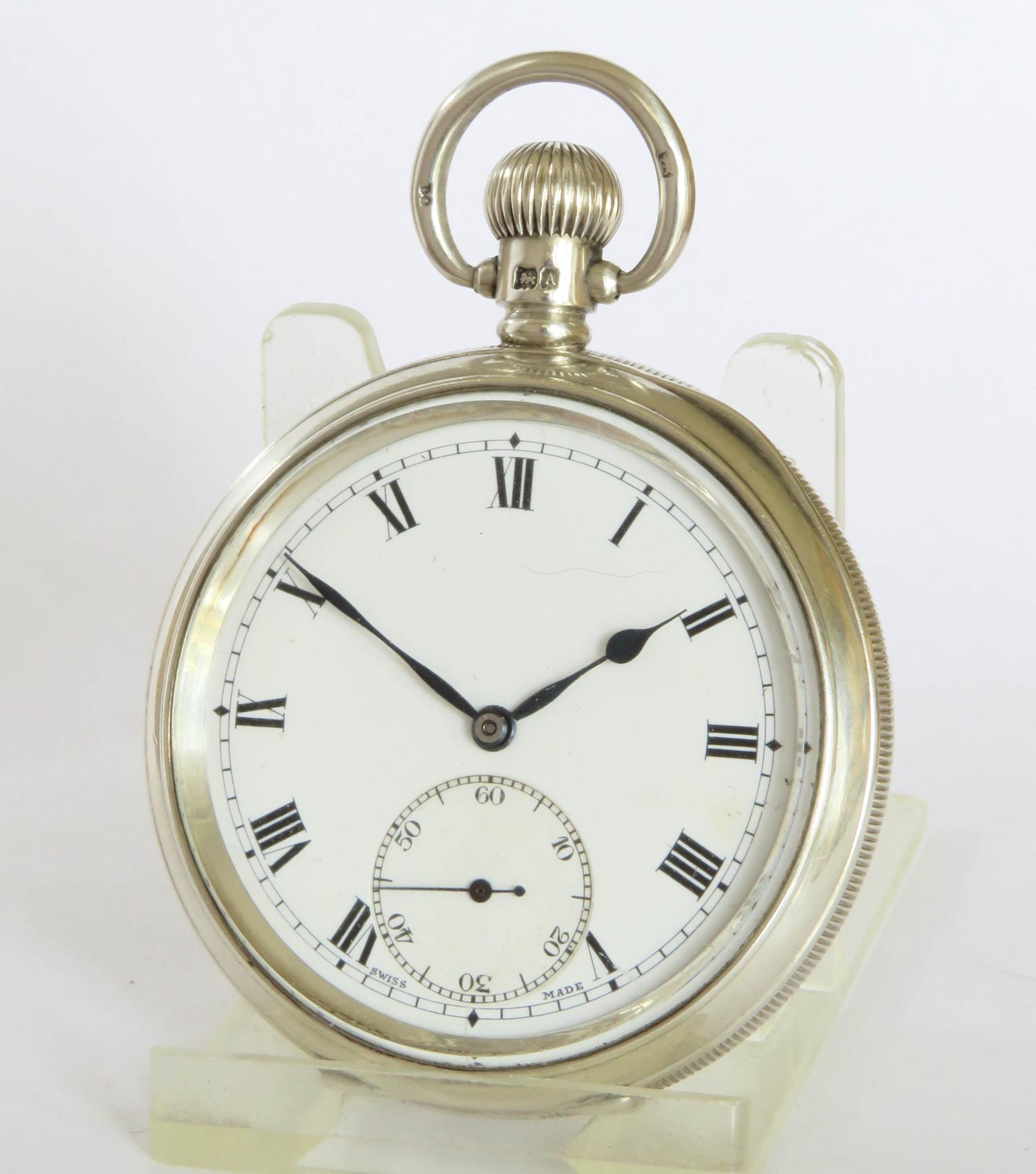 Pocket Watch : Antique Silver Syren Pocket Watch, 1926 (1 of 5)