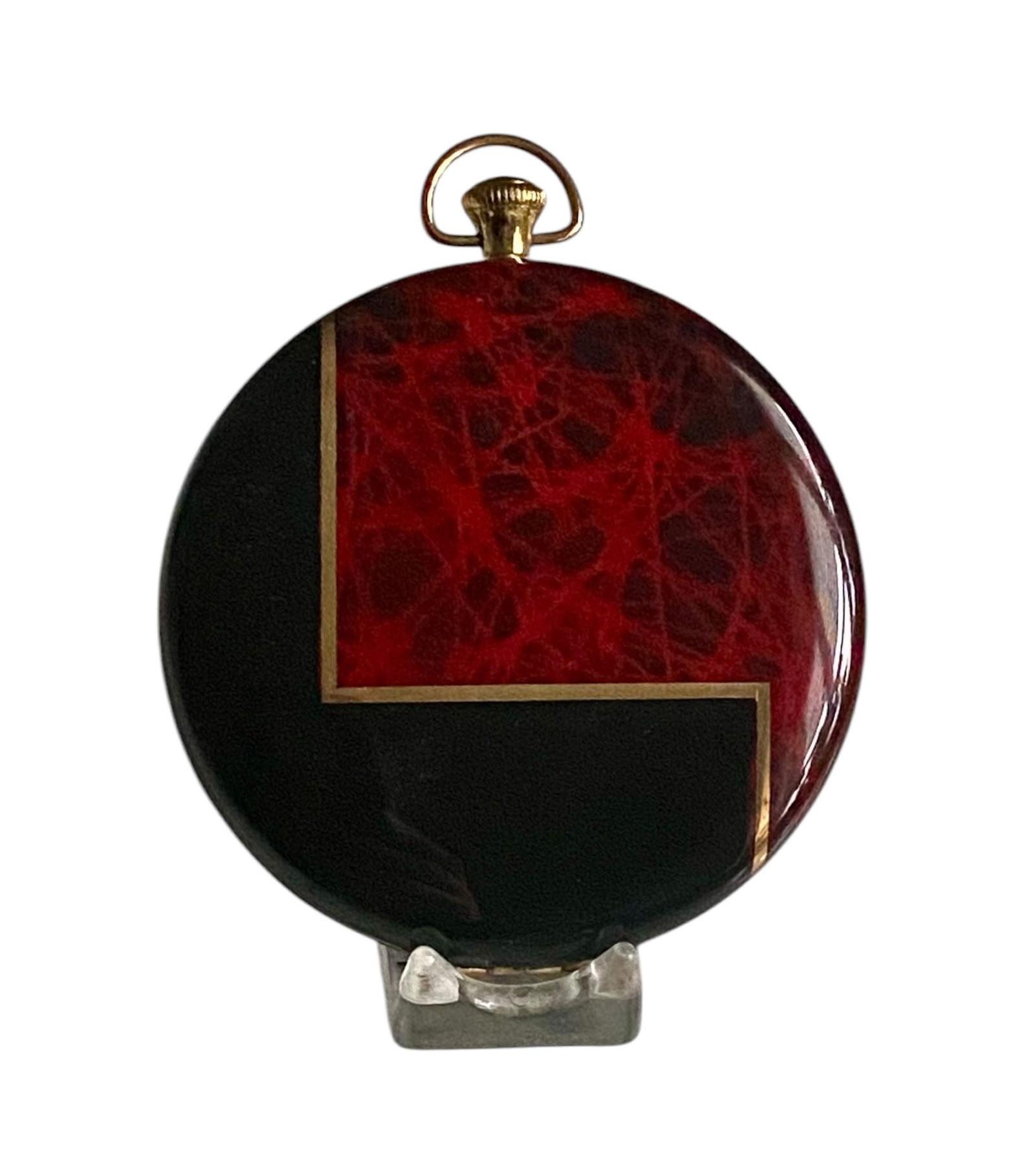 Vintage French Figural Fob Watch Form Enamel Powder Compact c.1950 Unused (1 of 6) Vintage French Figural Fob Watch Form Enamel Powder Compact c.1950 Unused (1 of 6)