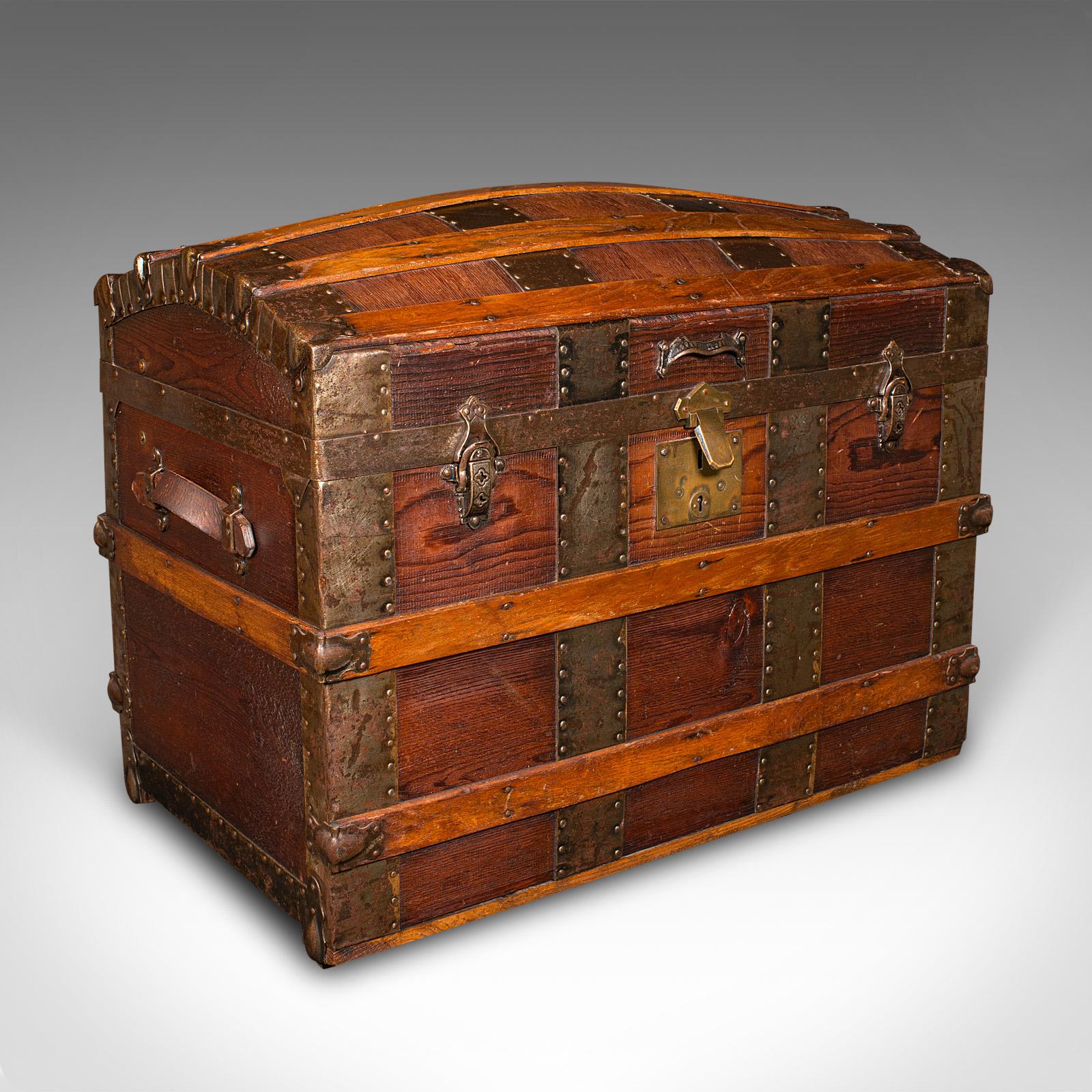 Antique Dome Topped Chest, English, Pine, Shipping Trunk - Victorian c.1870 (1 of 12) Antique Dome Topped Chest, English, Pine, Shipping Trunk - Victorian c.1870 (1 of 12)