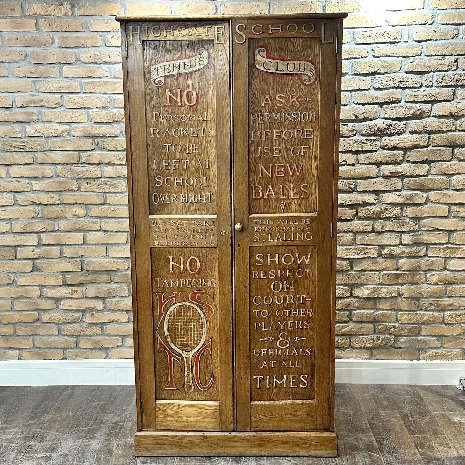 1920s Highgate School Oak Sports Cupboard (1 of 5) 1920s Highgate School Oak Sports Cupboard (1 of 5)