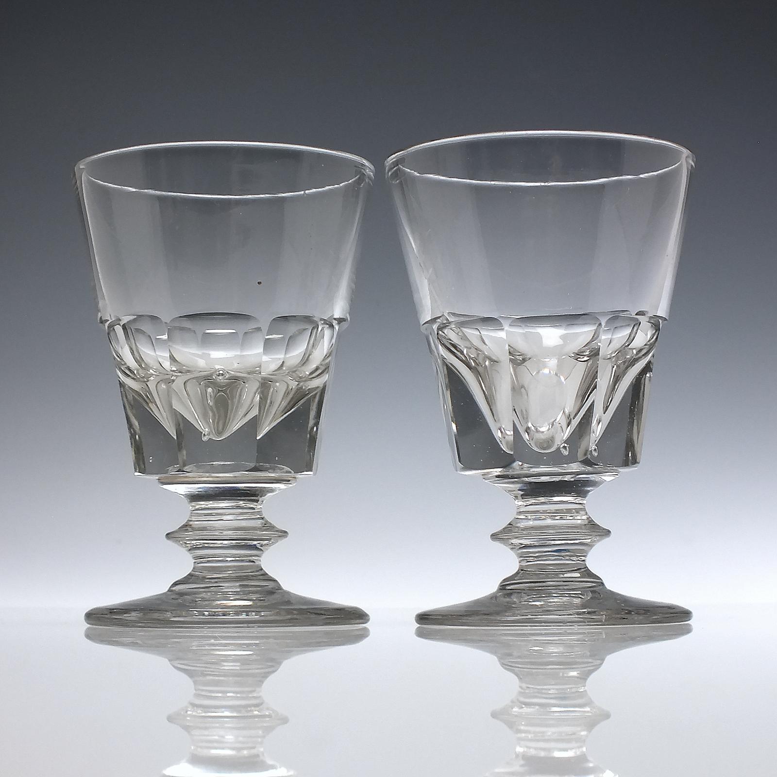 Pair of Victorian Deceptive Bowl Glass Rummers c.1870 (1 of 5)