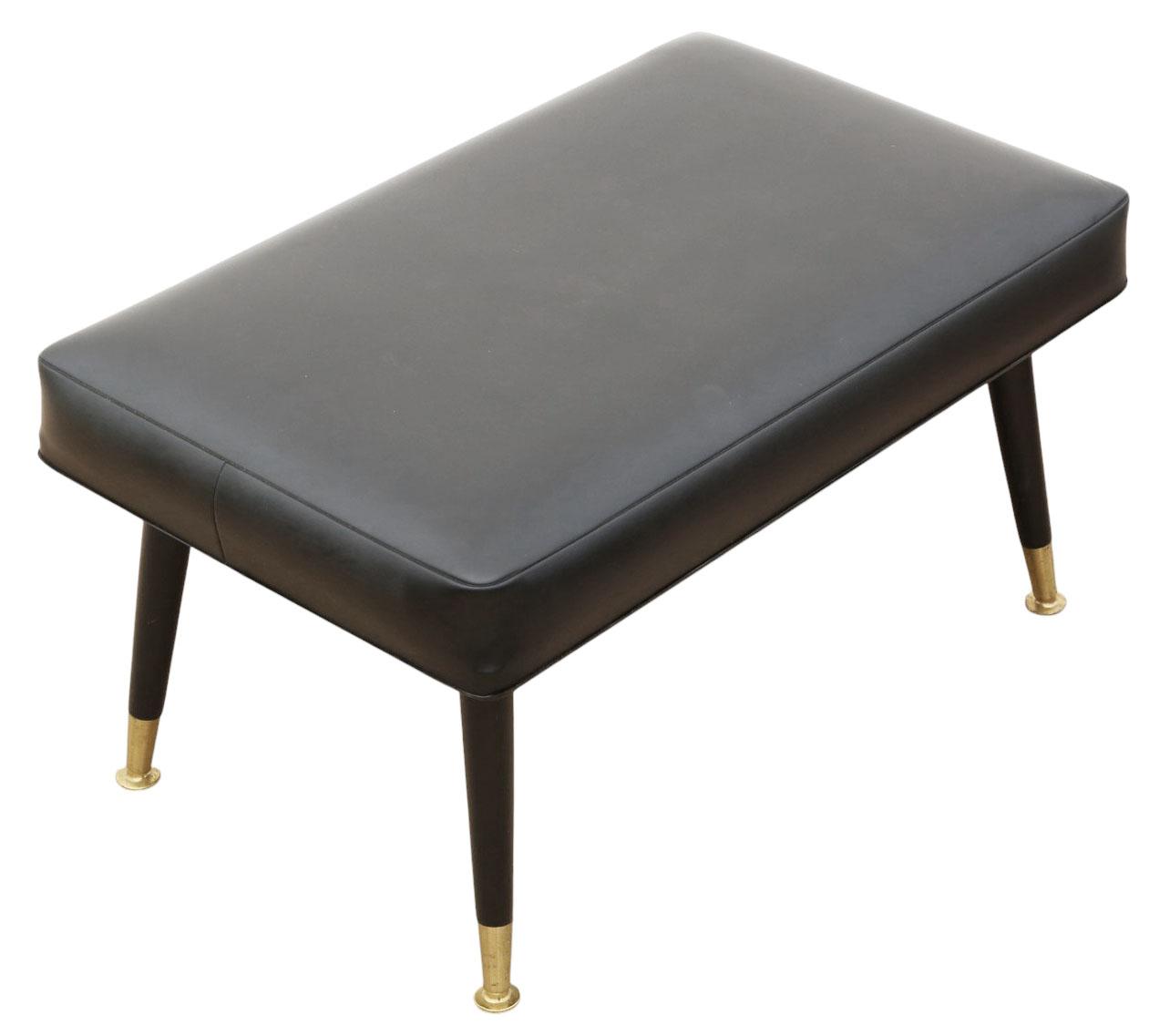 Retro Vintage Mid Century Black Vinyl Stool - Quality (1 of 8) Retro Vintage Mid Century Black Vinyl Stool - Quality (1 of 8)