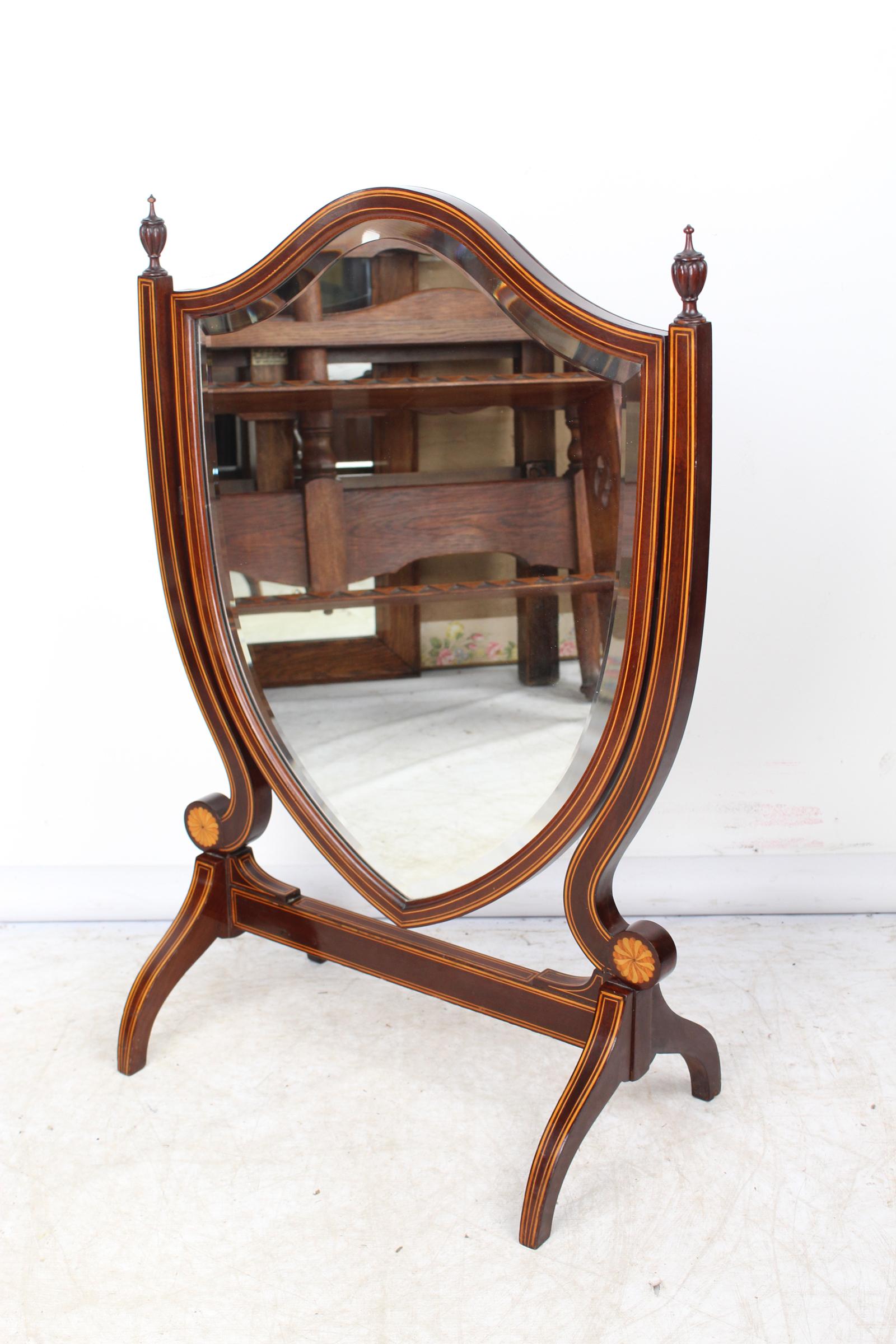 Large Victorian Inlaid Mahogany Dressing Table Mirror (1 of 13)