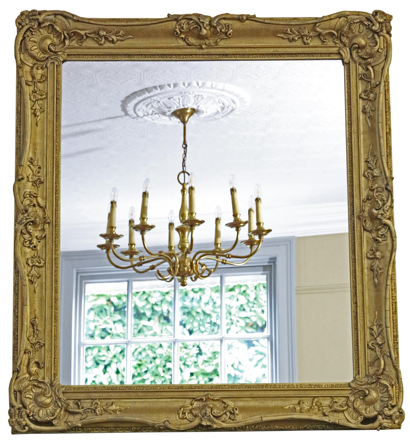 Antique Large 19th Century Quality Gilt Overmantle Wall Mirror (1 of 6)