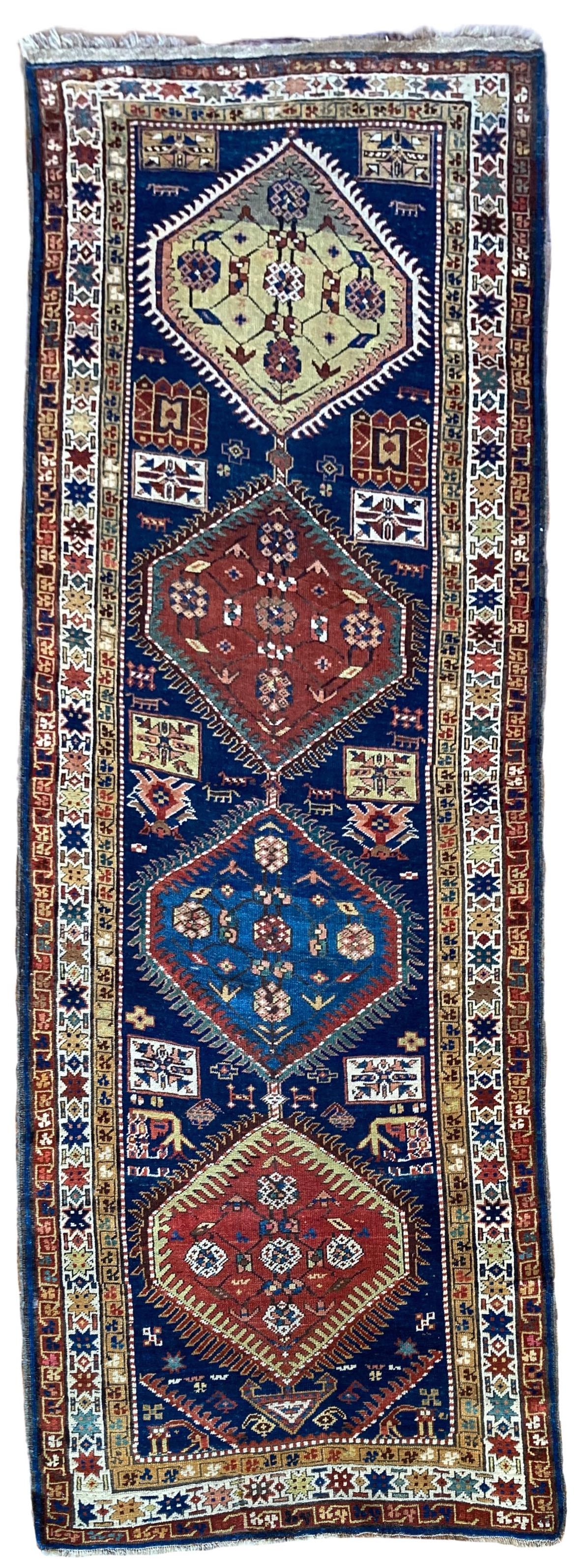 Antique Caucasian Runner 2.93m x 0.99m (1 of 15)