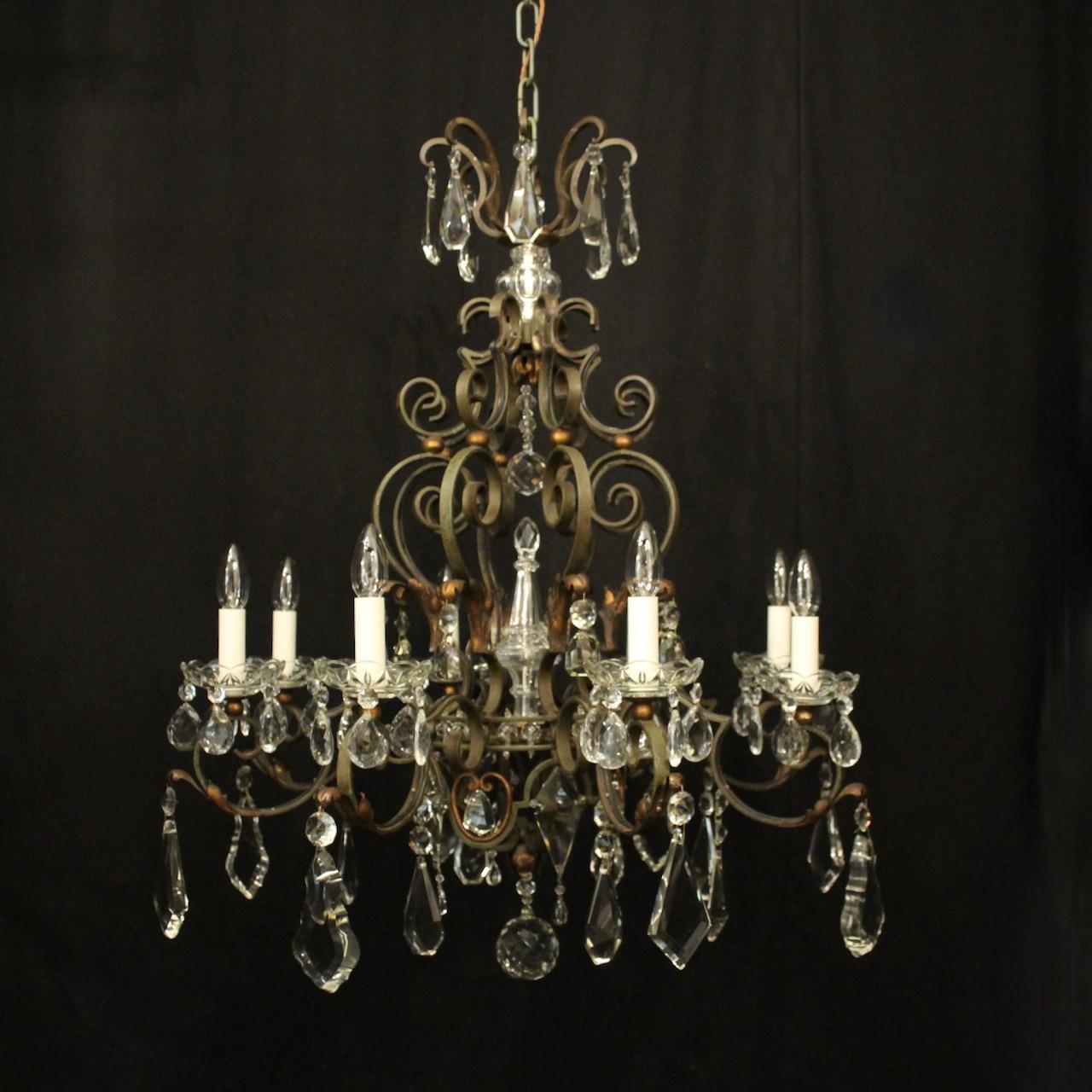 French Polychrome Wrought Iron Chandelier (1 of 10)