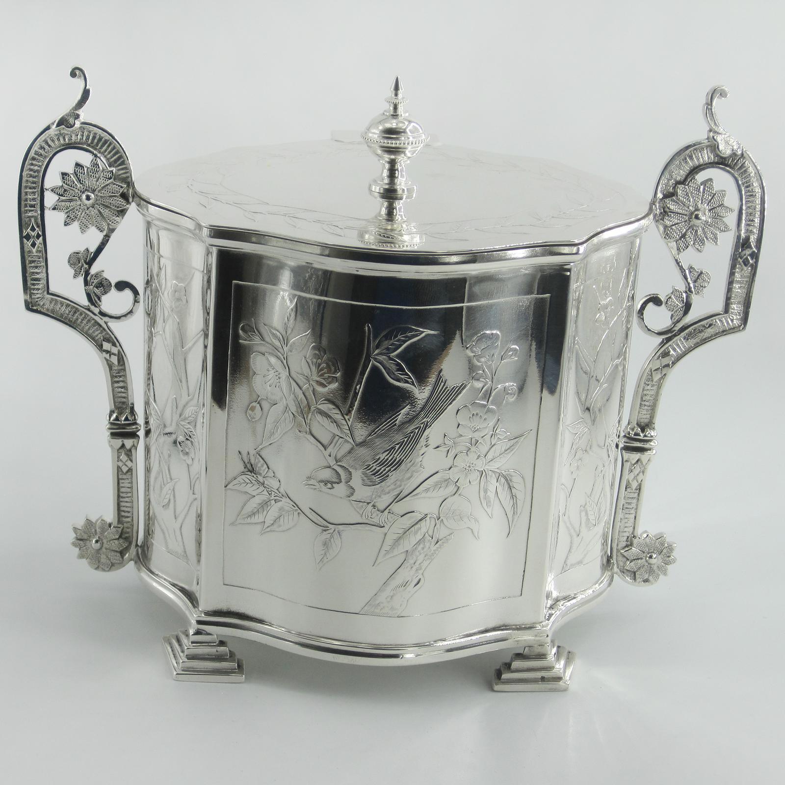 Good Quality Aesthetic Movement Silver Plated Oval Biscuit or Trinket Box (1 of 8) Good Quality Aesthetic Movement Silver Plated Oval Biscuit or Trinket Box (1 of 8)