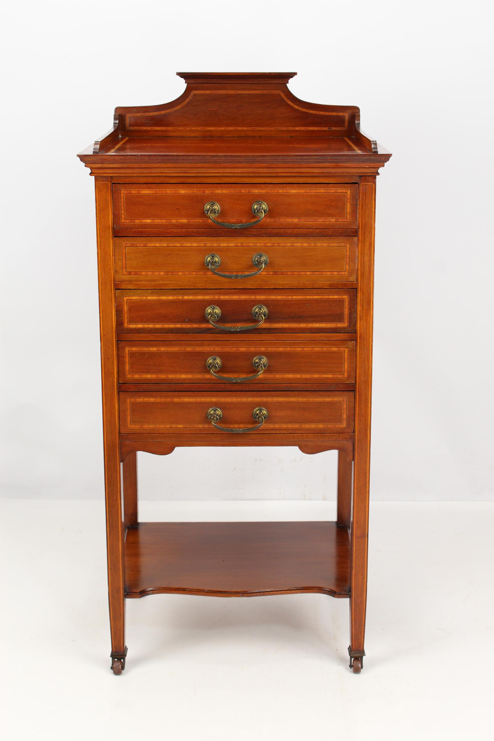 Edwardian Mahogany & Inlaid Music Cabinet (1 of 13) Edwardian Mahogany & Inlaid Music Cabinet (1 of 13)