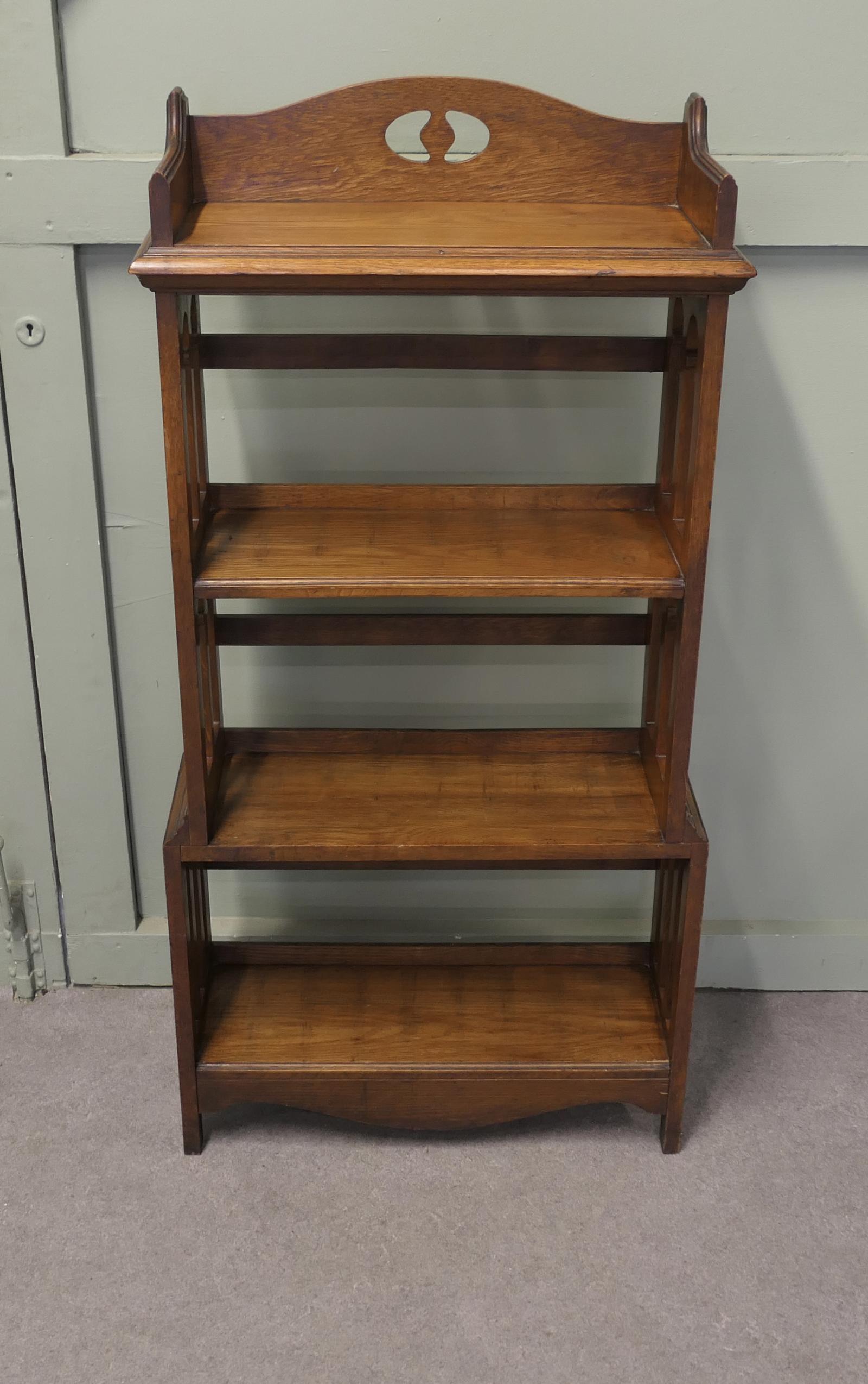 Art and Crafts Open Front Golden Oak Bookcase (1 of 6) Art and Crafts Open Front Golden Oak Bookcase (1 of 6)