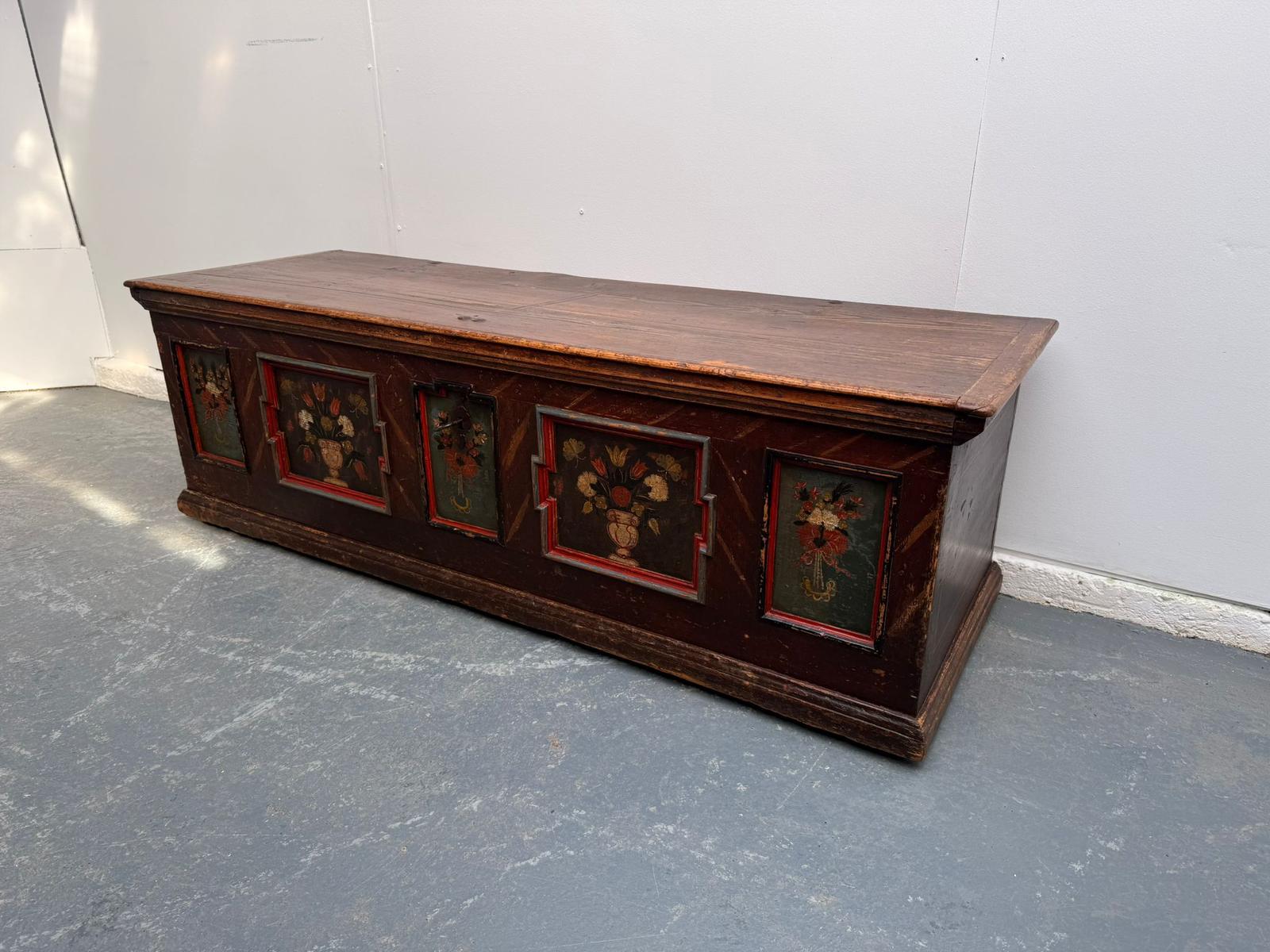 A Totally Genuine Hungarian Victorian Painted Long Coffer Box / Coffee Table (1 of 9) A Totally Genuine Hungarian Victorian Painted Long Coffer Box / Coffee Table (1 of 9)