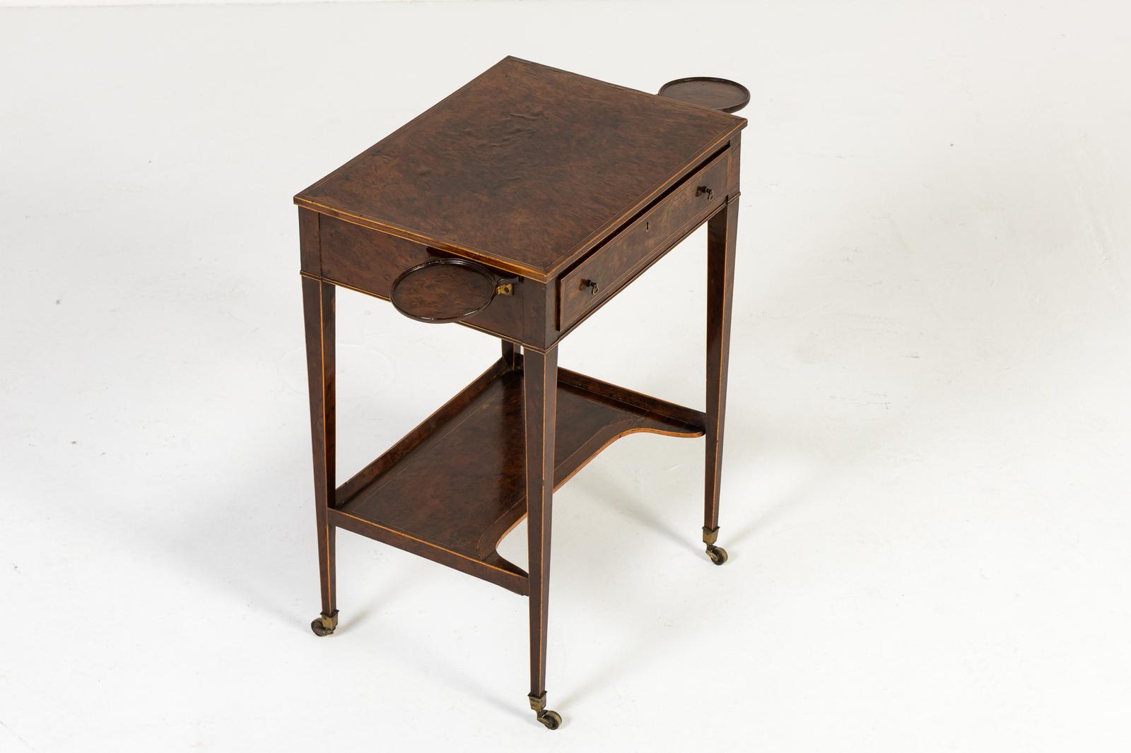Small 19th Century Burr Yew Wood Writing Table (1 of 7) Small 19th Century Burr Yew Wood Writing Table (1 of 7)