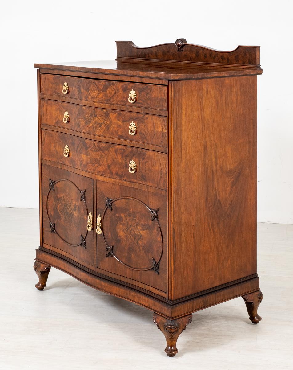 Burr Walnut Serpentine Chest / Cabinet (1 of 9)