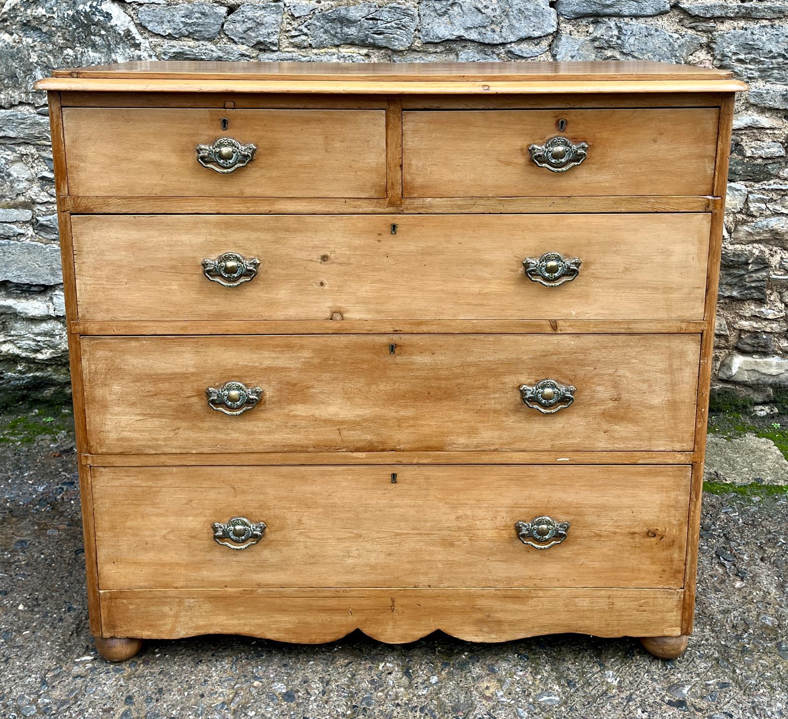 Large Antique Pine Chest of Drawers (1 of 16)