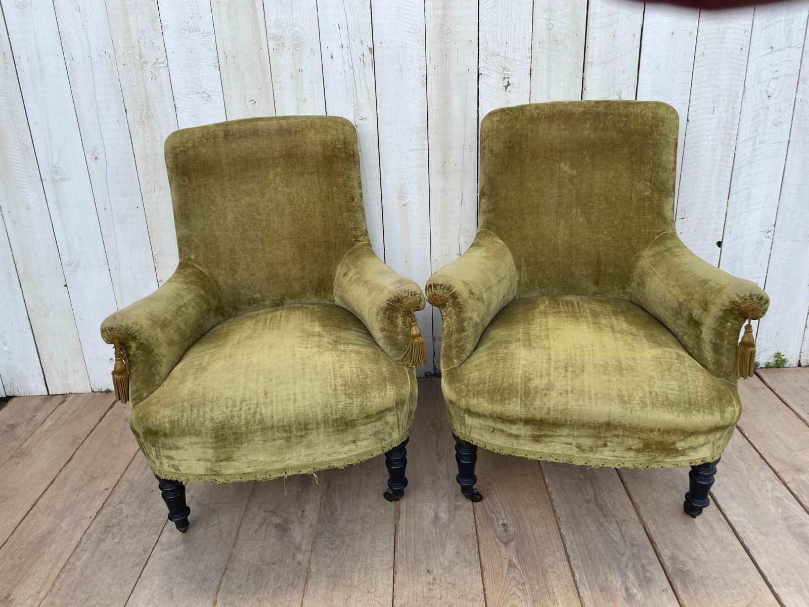 Pair Of Napoleon 111 Armchairs (1 of 10)