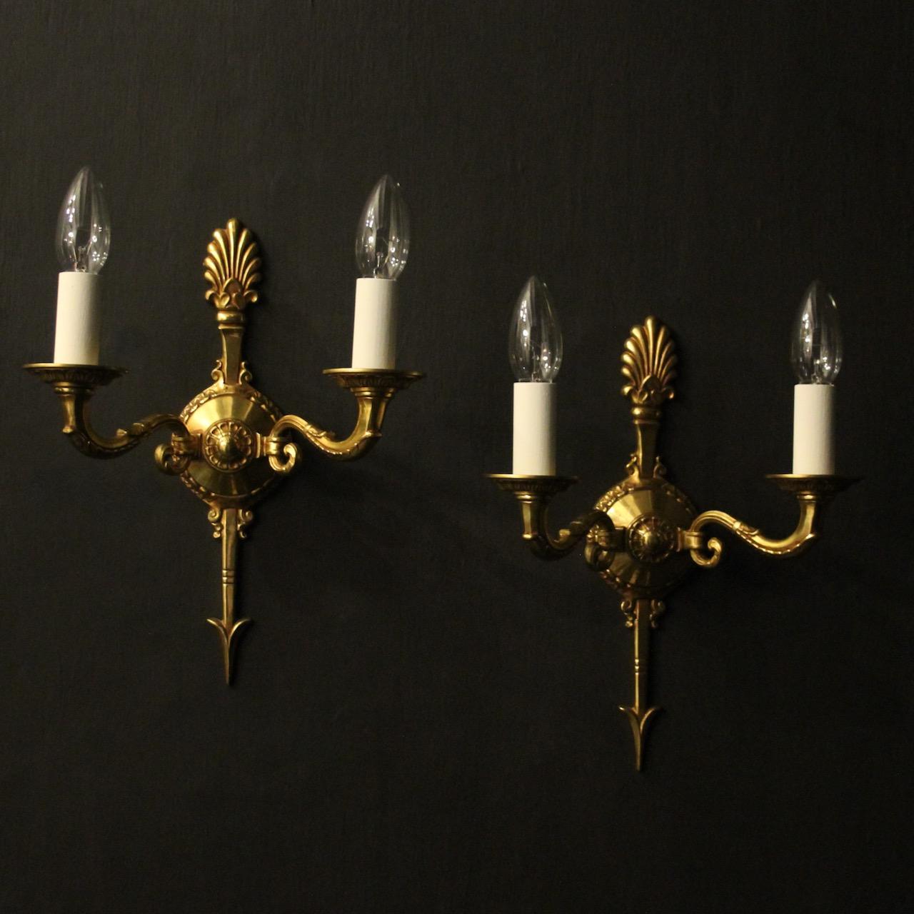 French Pair Gilded Bronze Empire Wall Lights (1 of 10) French Pair Gilded Bronze Empire Wall Lights (1 of 10)