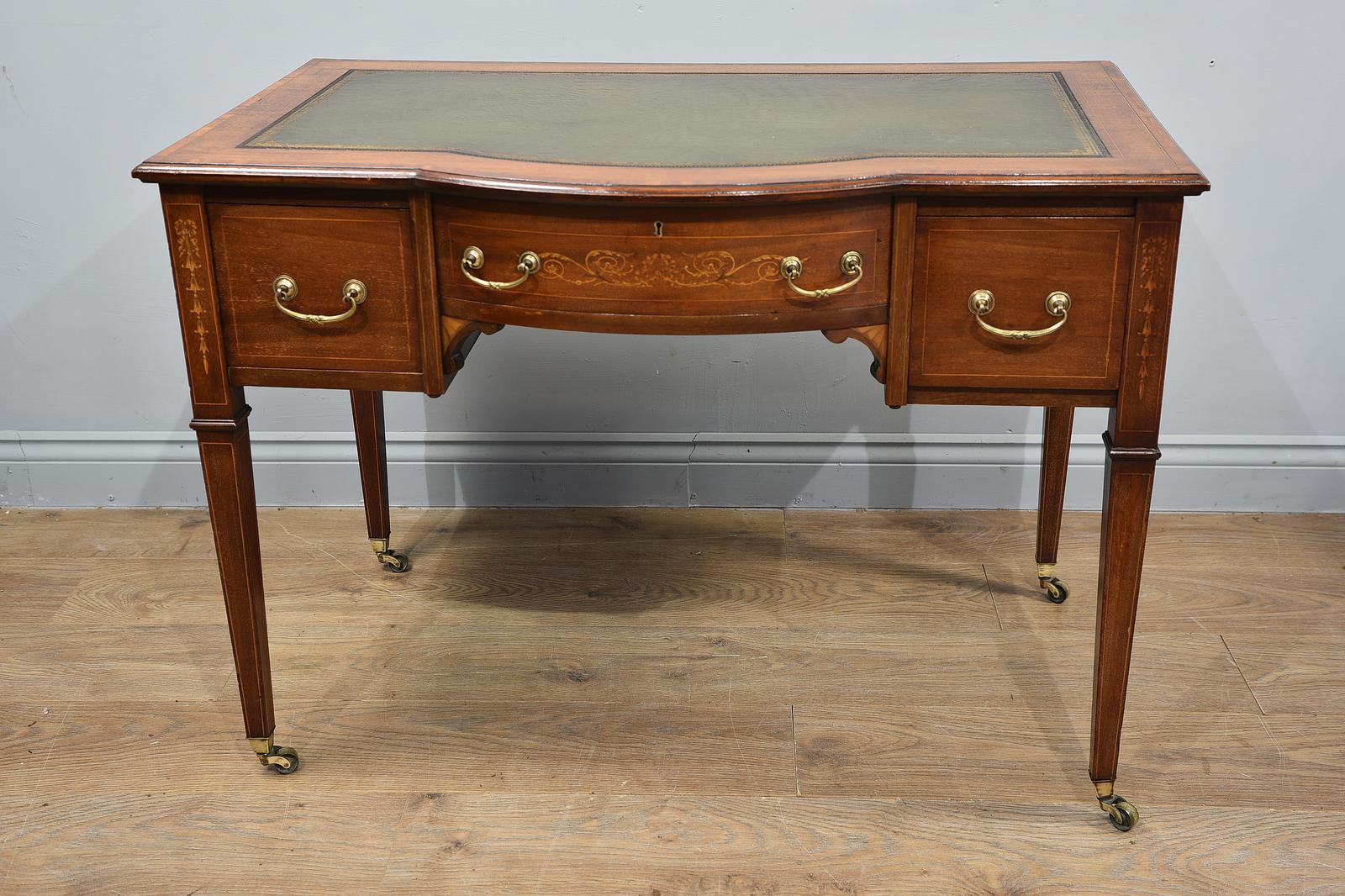 Antique Mahogany Inlaid Writing Desk (1 of 1)