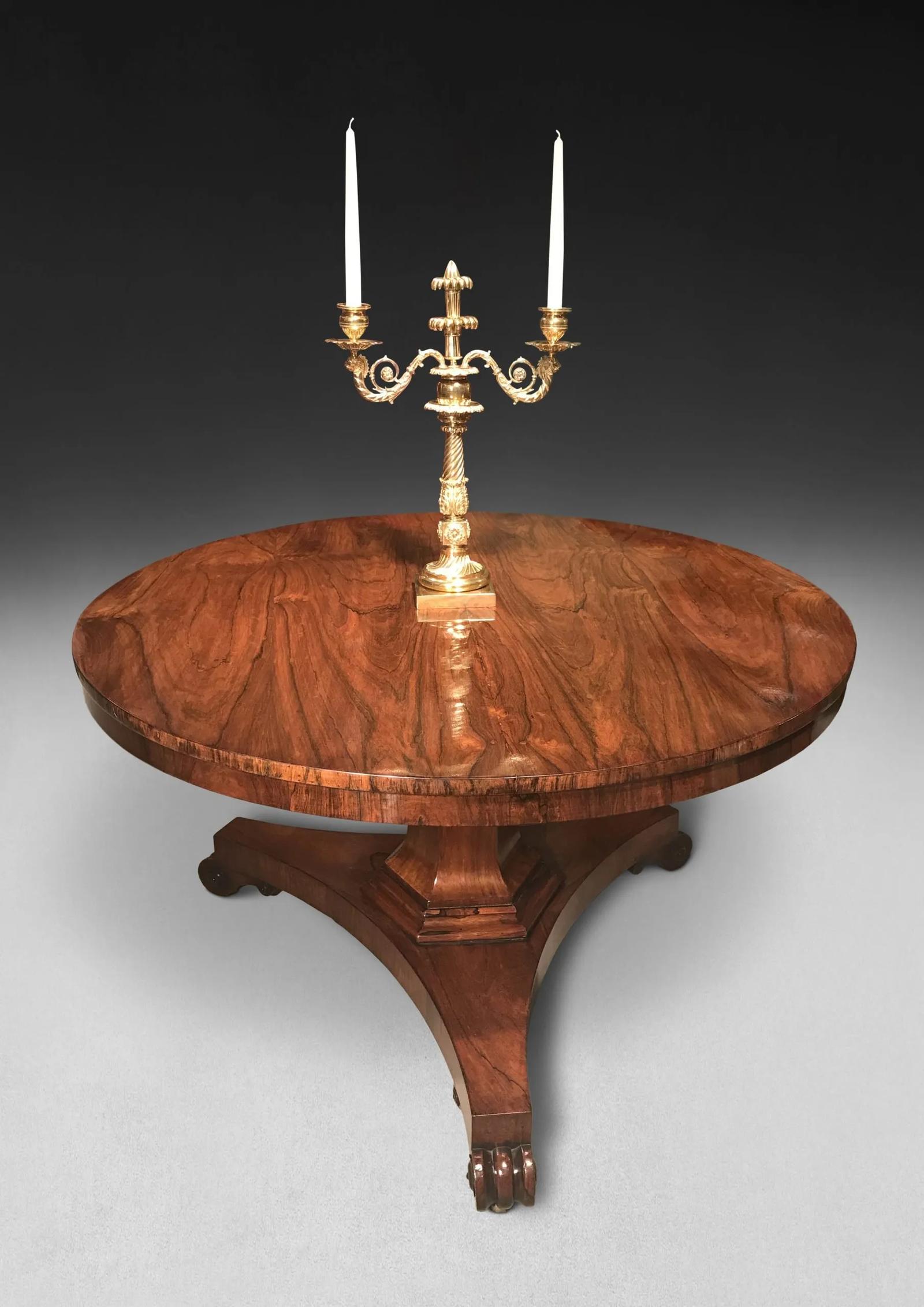 Regency Period Rosewood Circular Dining Table (1 of 7)