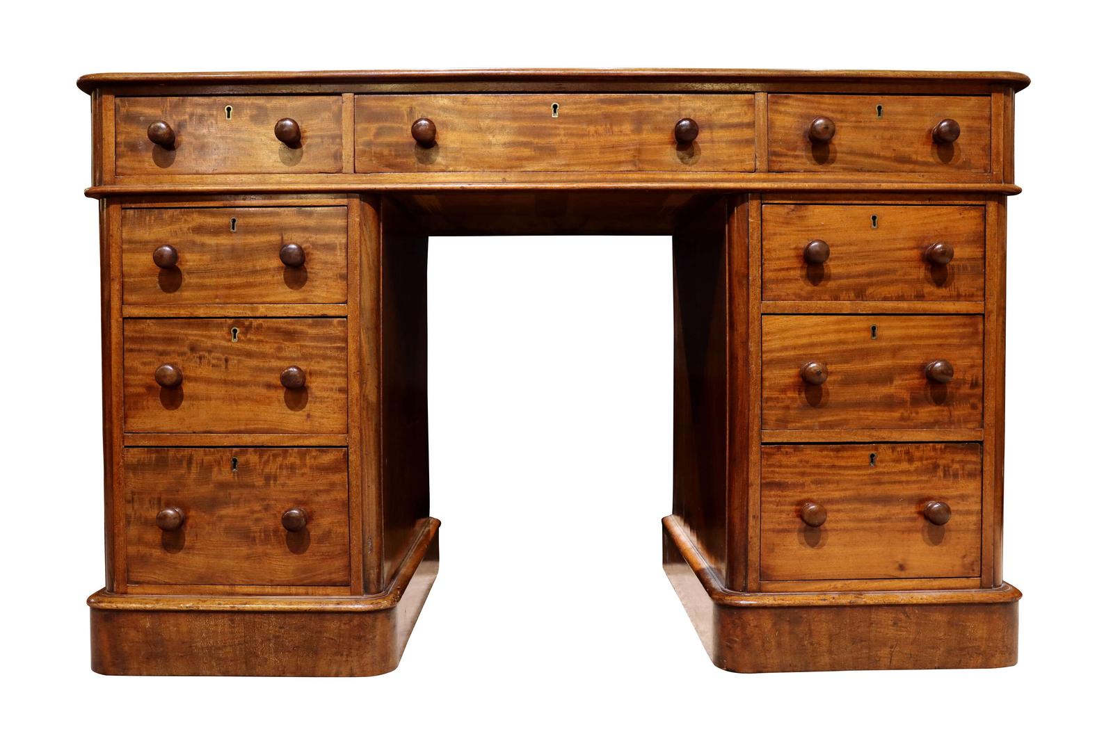 Fine Victorian Maple & Co Pedestal Desk (1 of 5) Fine Victorian Maple & Co Pedestal Desk (1 of 5)