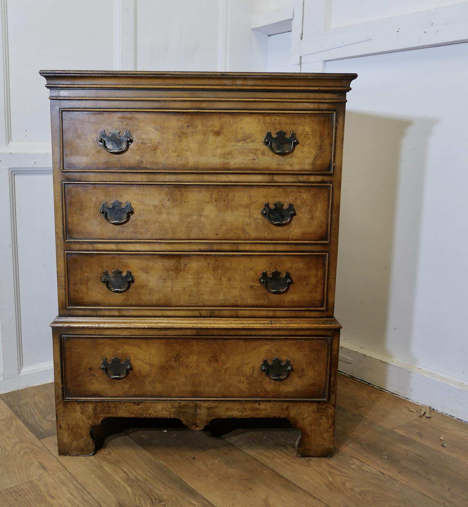 Georgian Style Burr Walnut Chest on Chest (1 of 7)