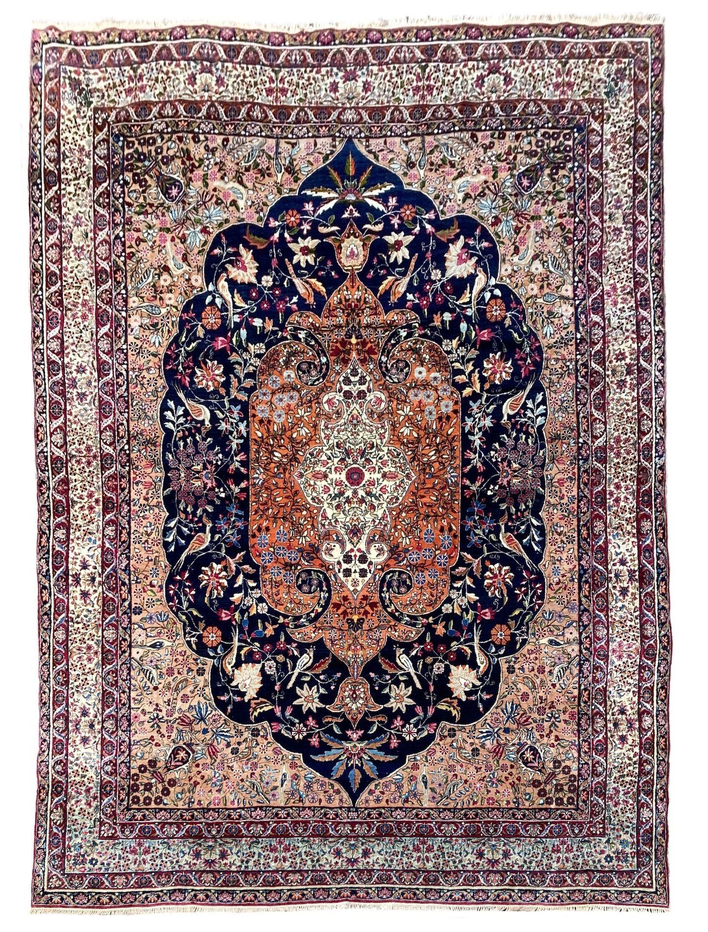 Antique Kirman Lavar Carpet 4.18m x 3.10m (1 of 18) Antique Kirman Lavar Carpet 4.18m x 3.10m (1 of 18)