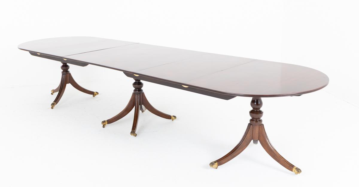 Regency Revival Mahogany 3 Pedestal Dining Table c.1900 (1 of 12) Regency Revival Mahogany 3 Pedestal Dining Table c.1900 (1 of 12)
