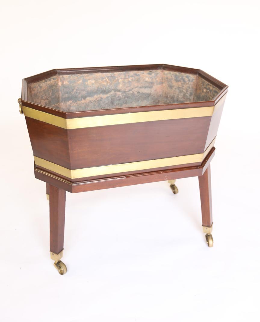 Regency Mahogany & Brass Bound Wine Cooler / Cellaret on Stand (1 of 7)