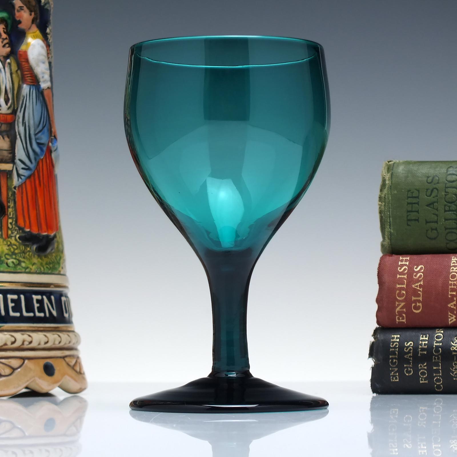 Georgian Turquoise Blue Wine Glass c.1790 (1 of 5) Georgian Turquoise Blue Wine Glass c.1790 (1 of 5)