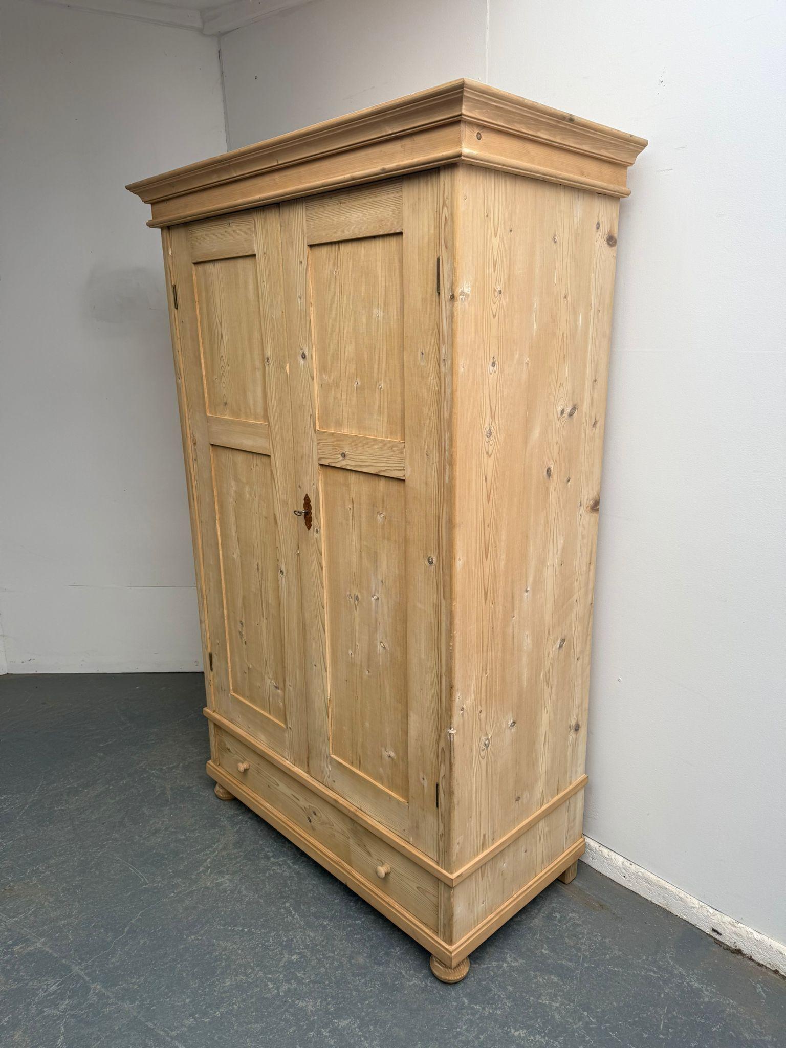 A Classic Narrow Antique / Old Pine 2 Door Knockdown Wardrobe to Wax / Paint (1 of 12)