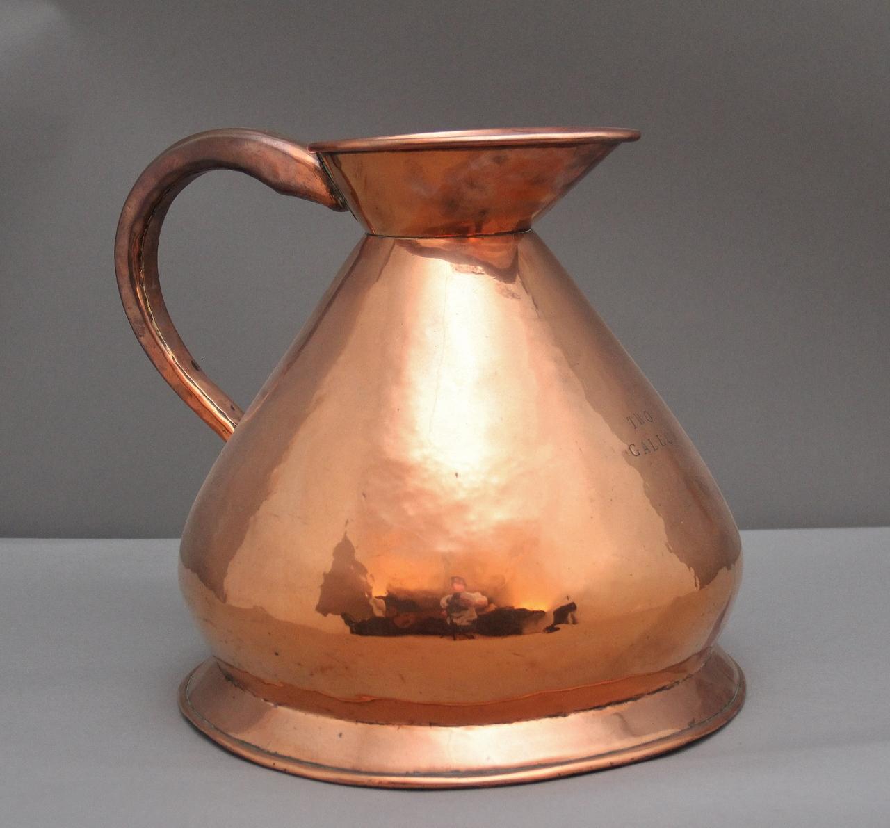 19th Century Two Gallon Copper Measuring Jug (1 of 11)