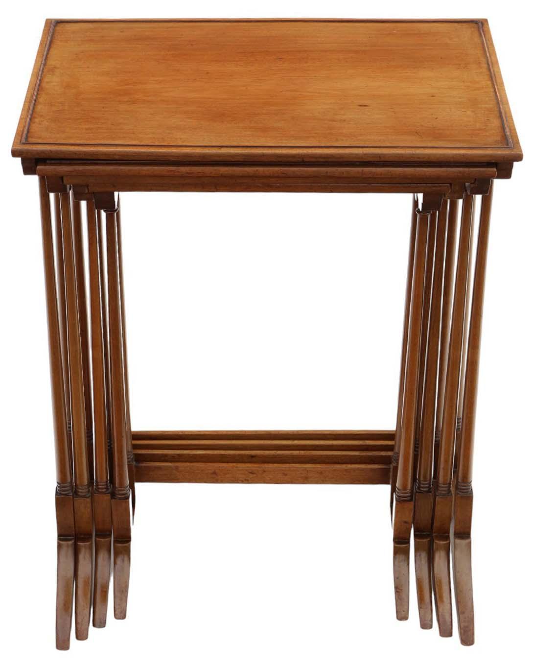 Fine Quality Antique Mahogany Nest of Four Side Occasional Tables c.1920 (1 of 5)