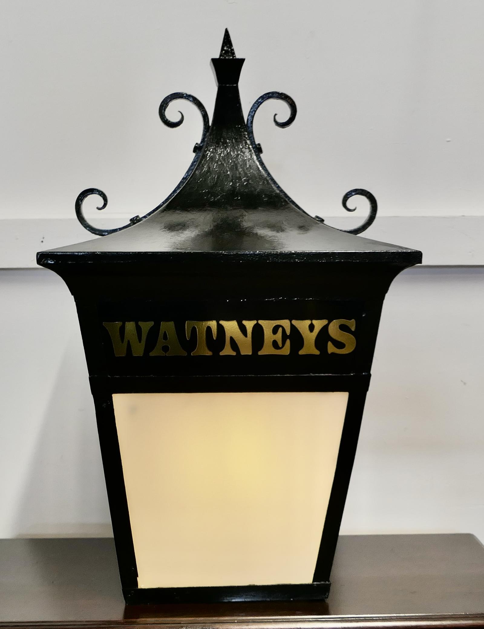 Large Iron “Watneys” Pub Lantern (1 of 6)