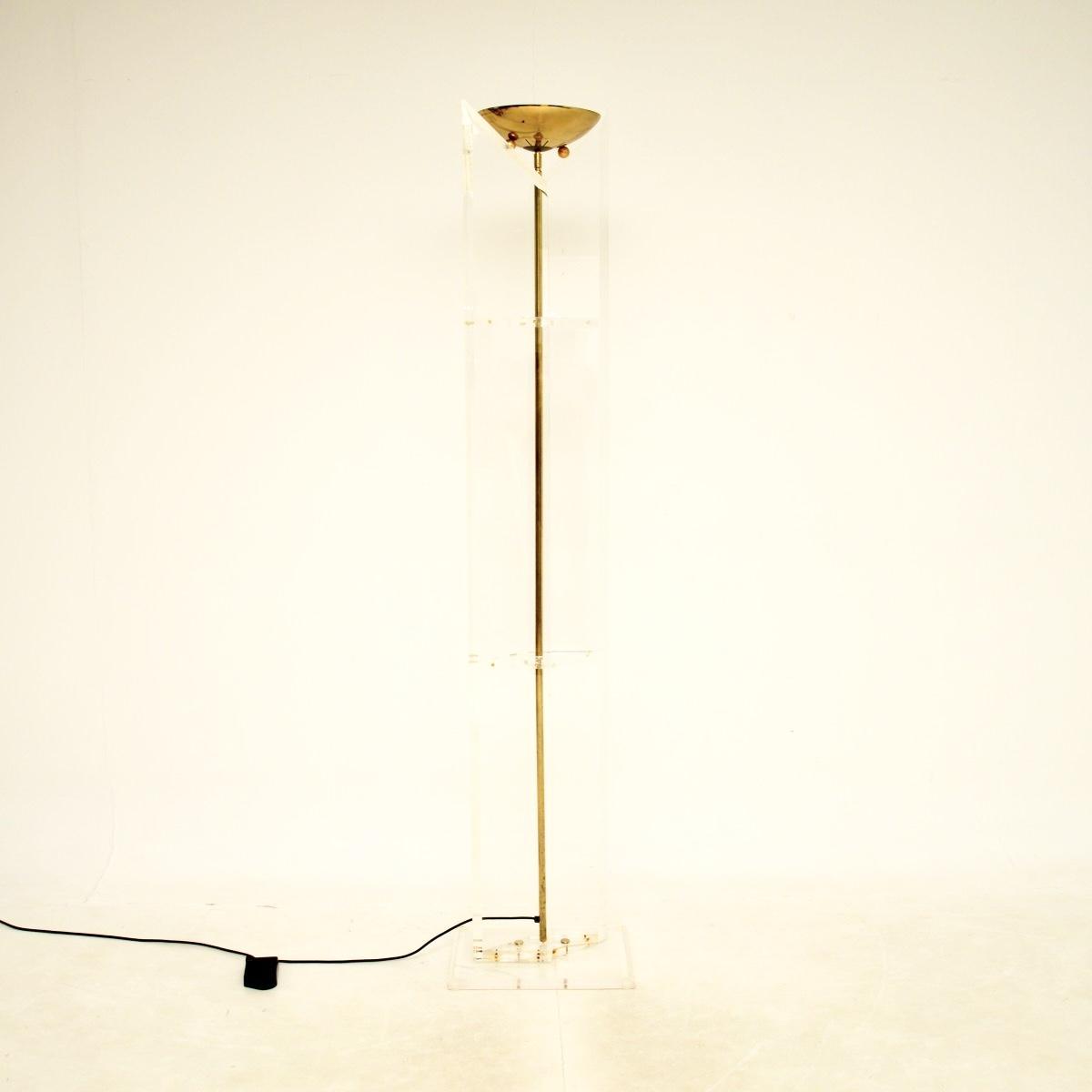 Vintage Italian Brass & Lucite Floor Lamp (1 of 8)