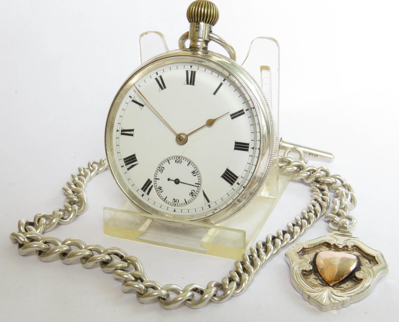 Antique Silver Waltham Pocket Watch & Chain (1 of 5) Antique Silver Waltham Pocket Watch & Chain (1 of 5)