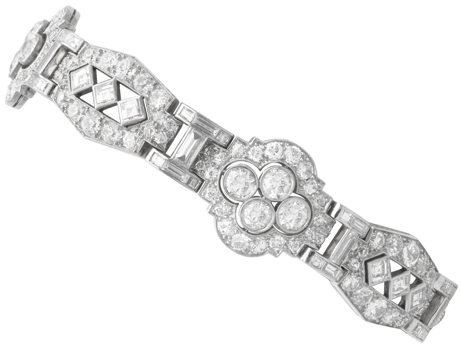 Antique Art Deco 18.36ct Diamond & Platinum Bracelet c.1920 (1 of 14)
